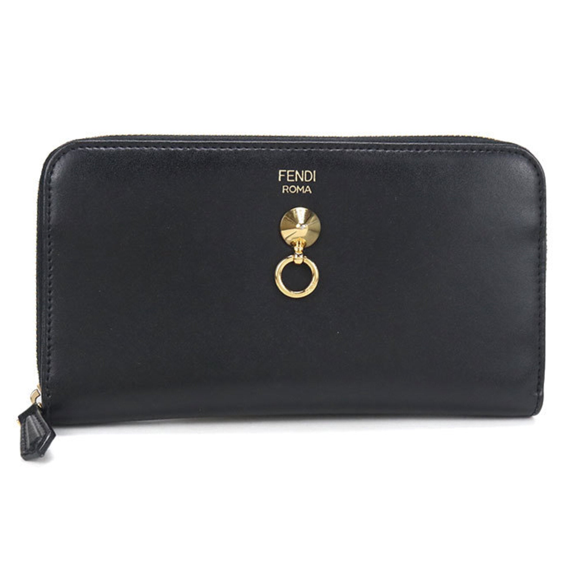 Fendi Black Leather Long Wallet (Bi-Fold) (Pre-Owned)