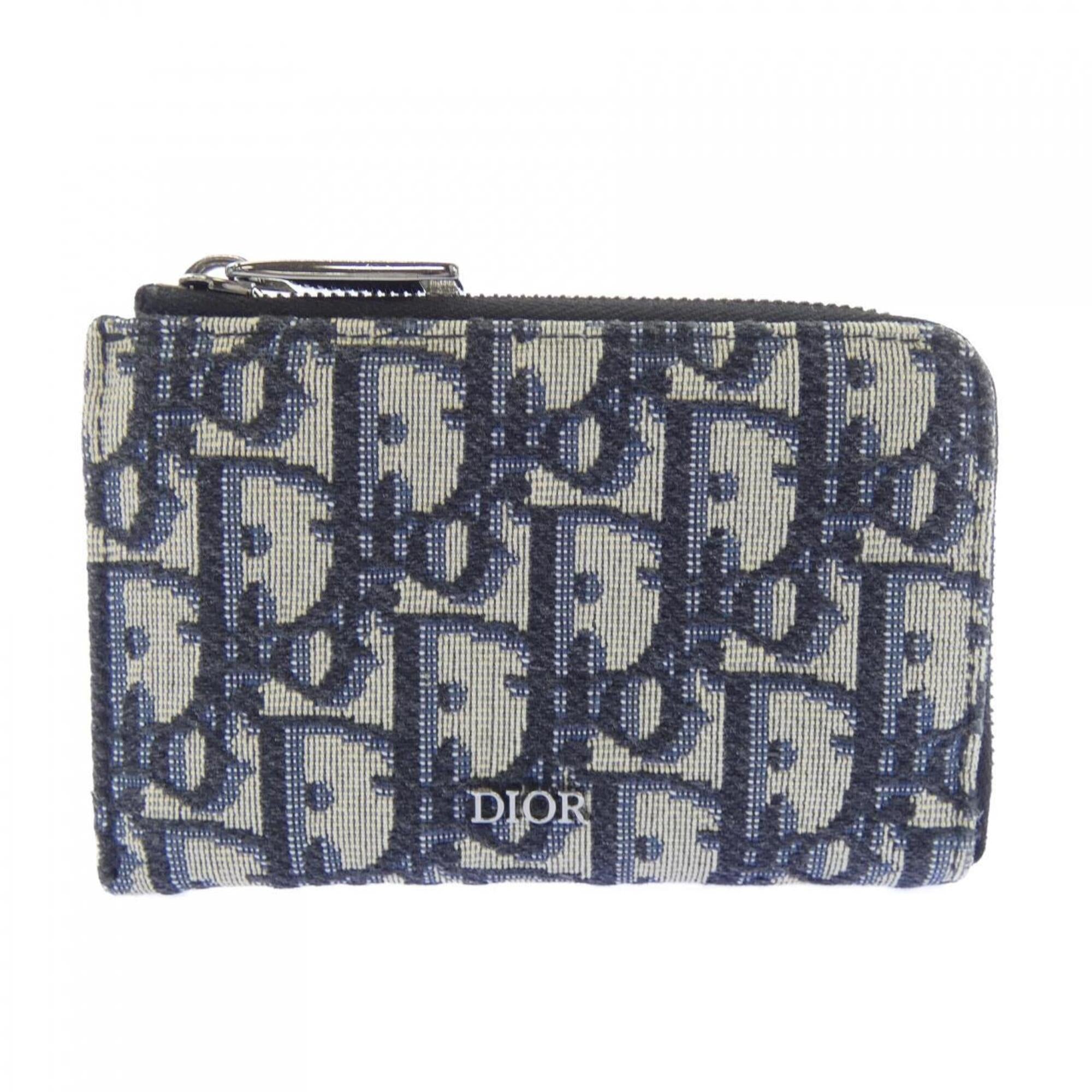 Christian Dior Gray Navy Bill Wallet (Bi-Fold) (Pre-Owned)