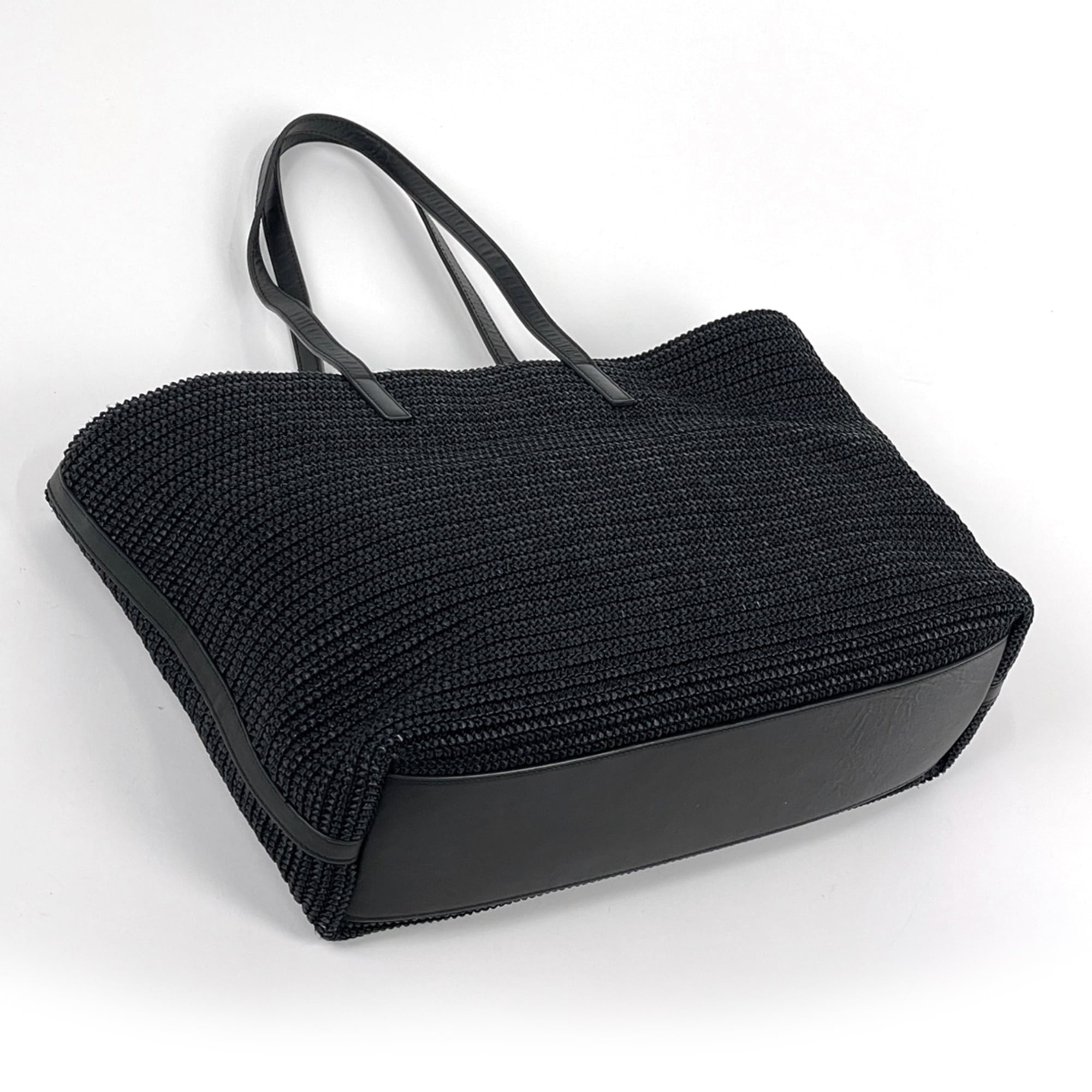 Saint Laurent Black Fabric Leather Tote Bag (Pre-Owned)