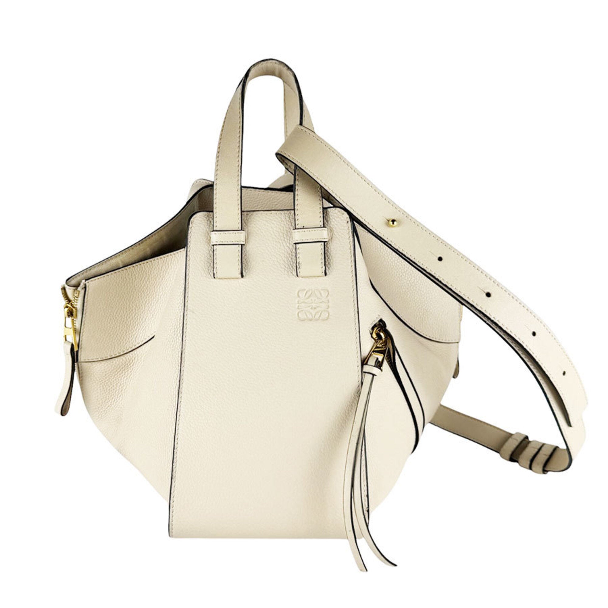 Loewe Cream Leather Handbag Shoulder Bag (Pre-Owned)