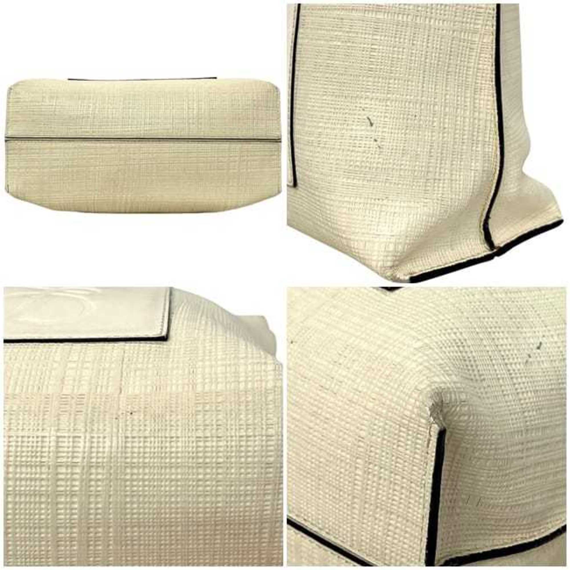 Loewe Ivory White Leather Shoulder Bag Tote Bag (Pre-Owned)