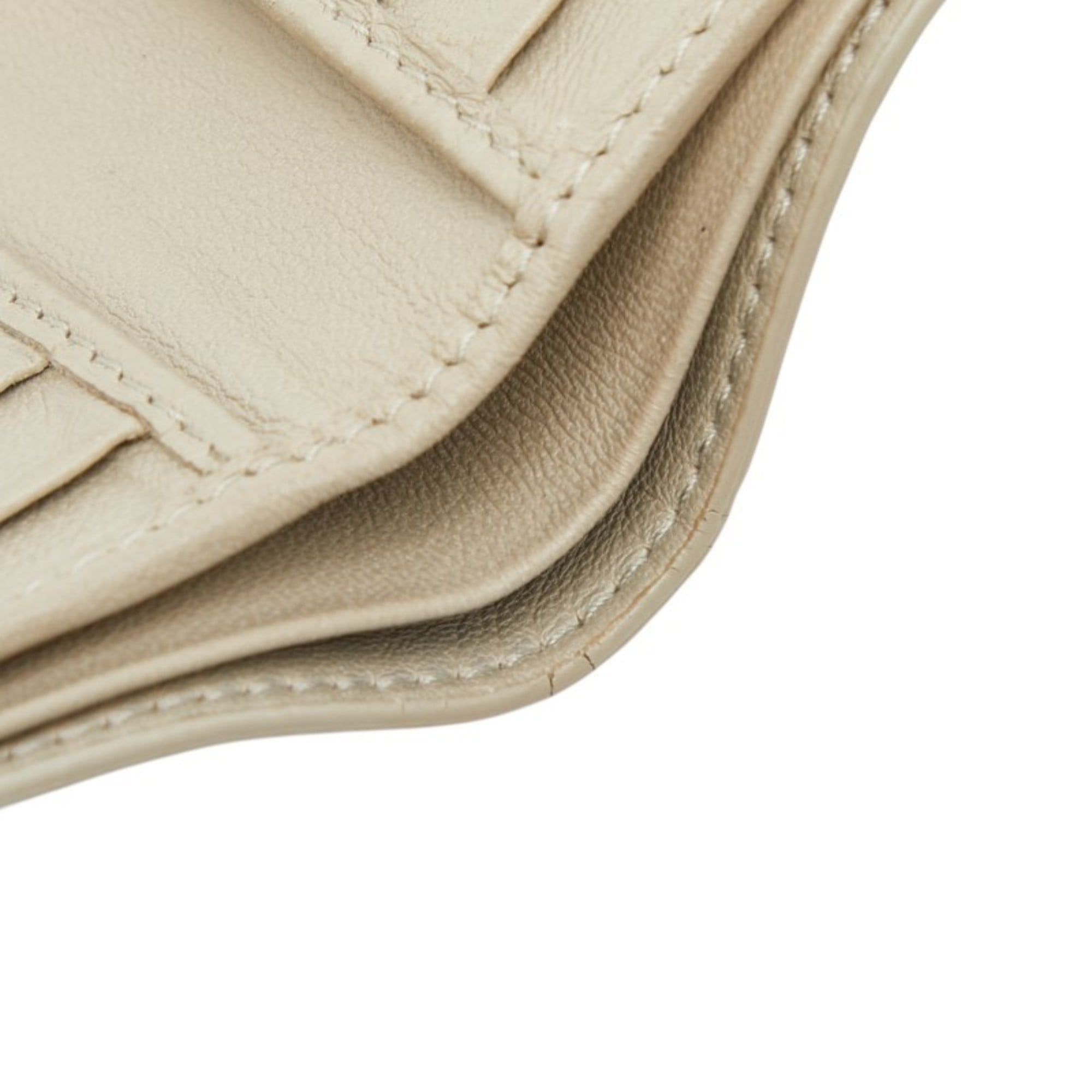 Bottega Veneta Beige Leather Wallet (Bi-Fold) (Pre-Owned)