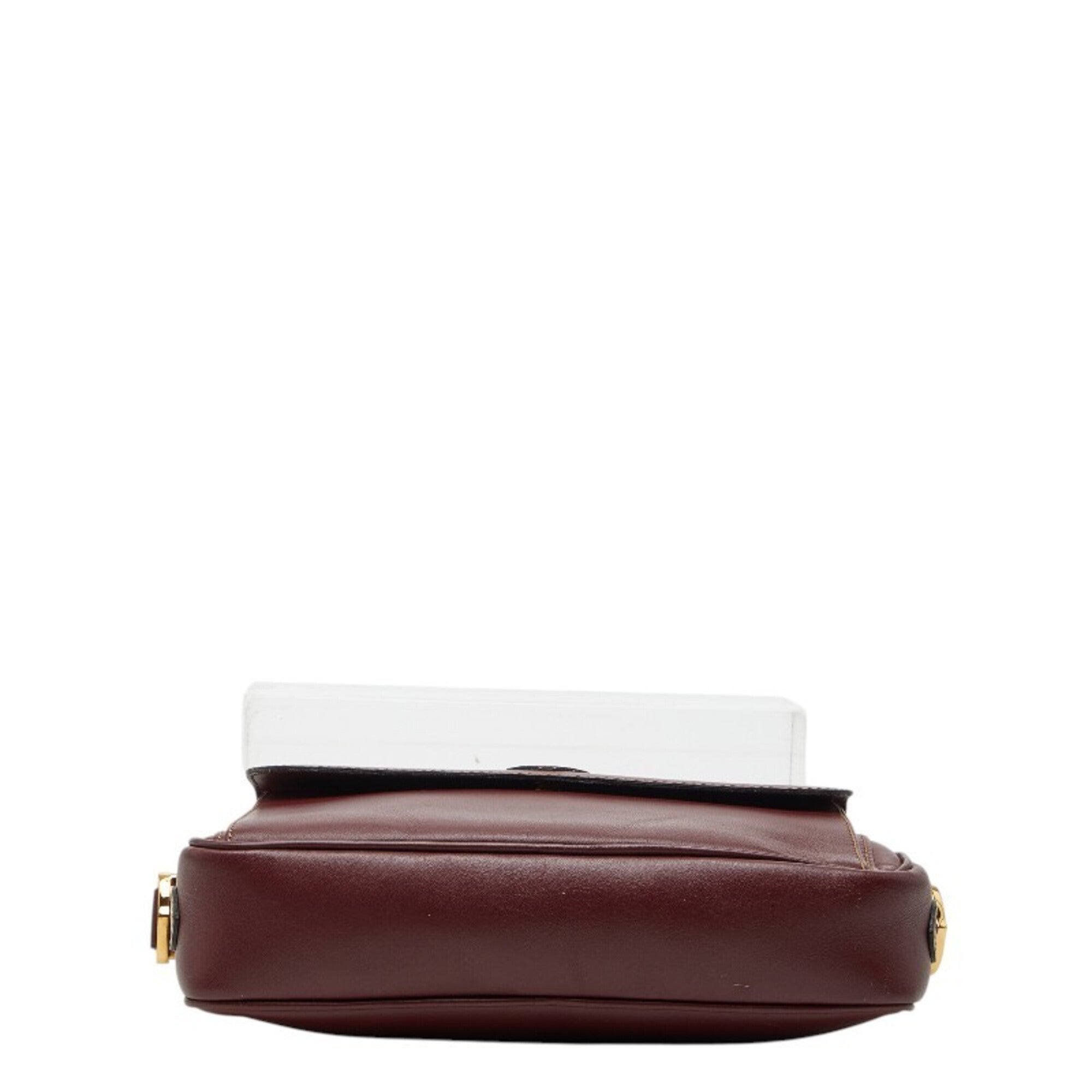 Cartier Must Bordeaux Wine Red Leather Shoulder Bag (Pre-Owned)