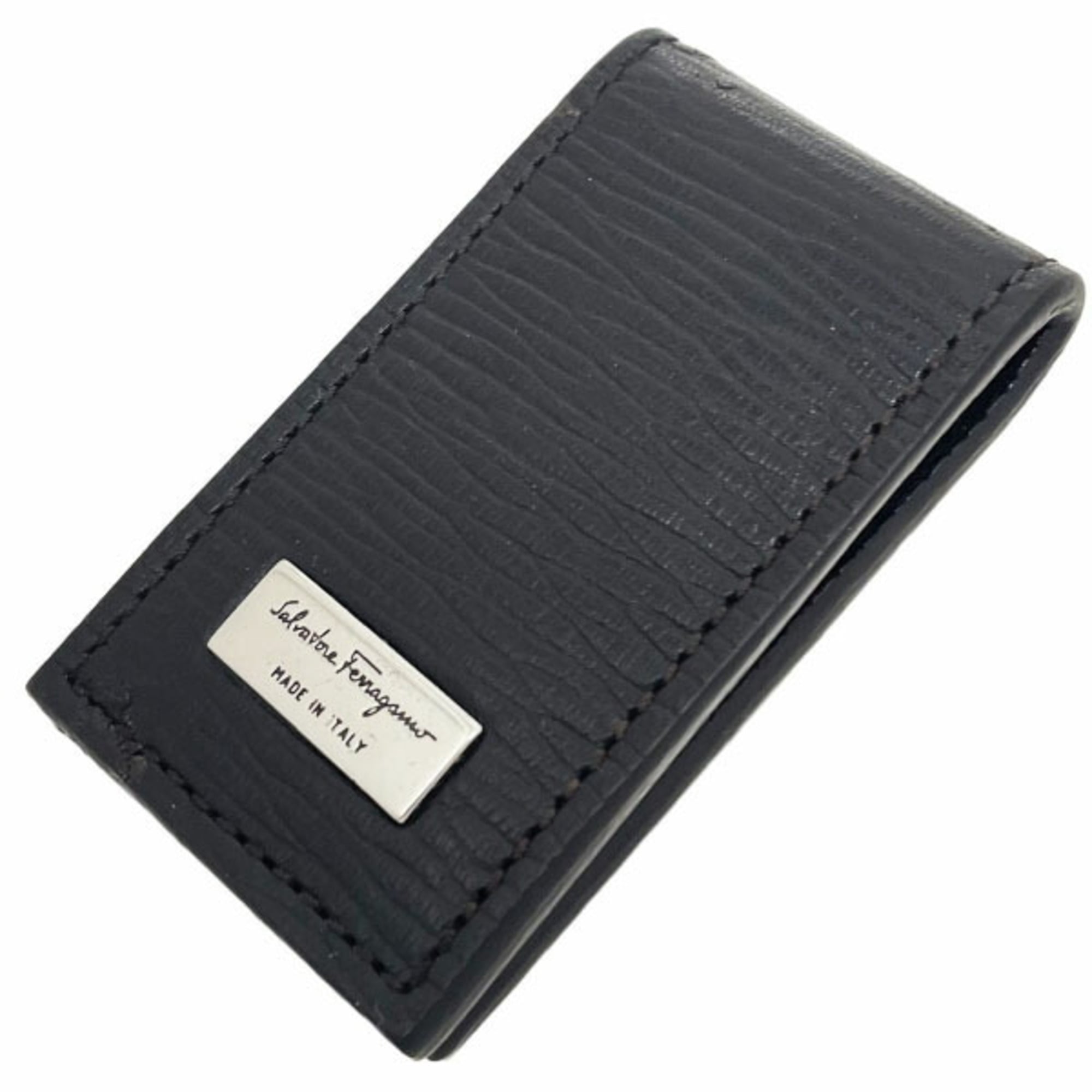 Salvatore Ferragamo Dark Brown Leather Money Clip (Pre-Owned)