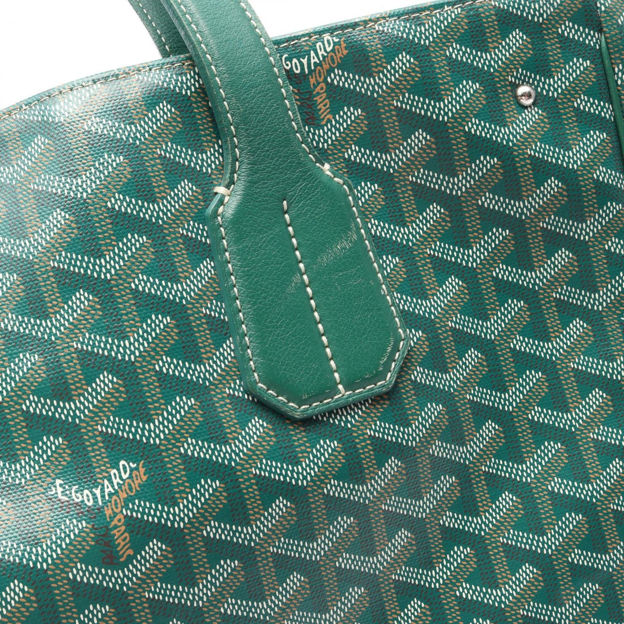 Goyard Green Multi-Color Coated Canvas Handbag Tote Bag (Pre-Owned)