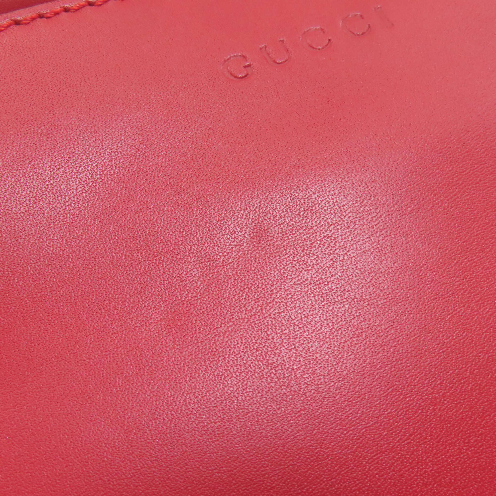 Gucci Red Color Leather Handbag (Pre-Owned)