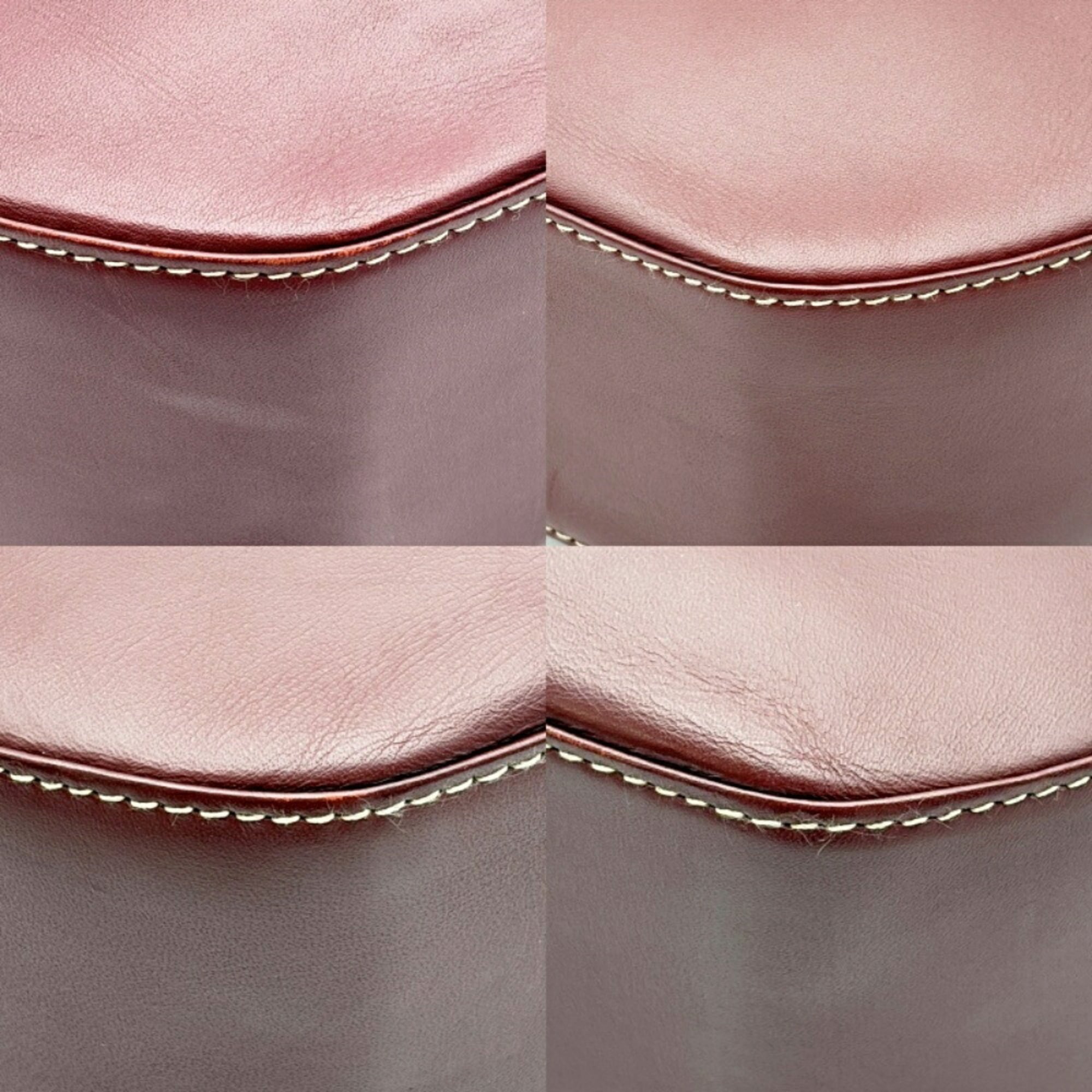 Cartier Bordeaux Leather Shoulder Bag (Pre-Owned)