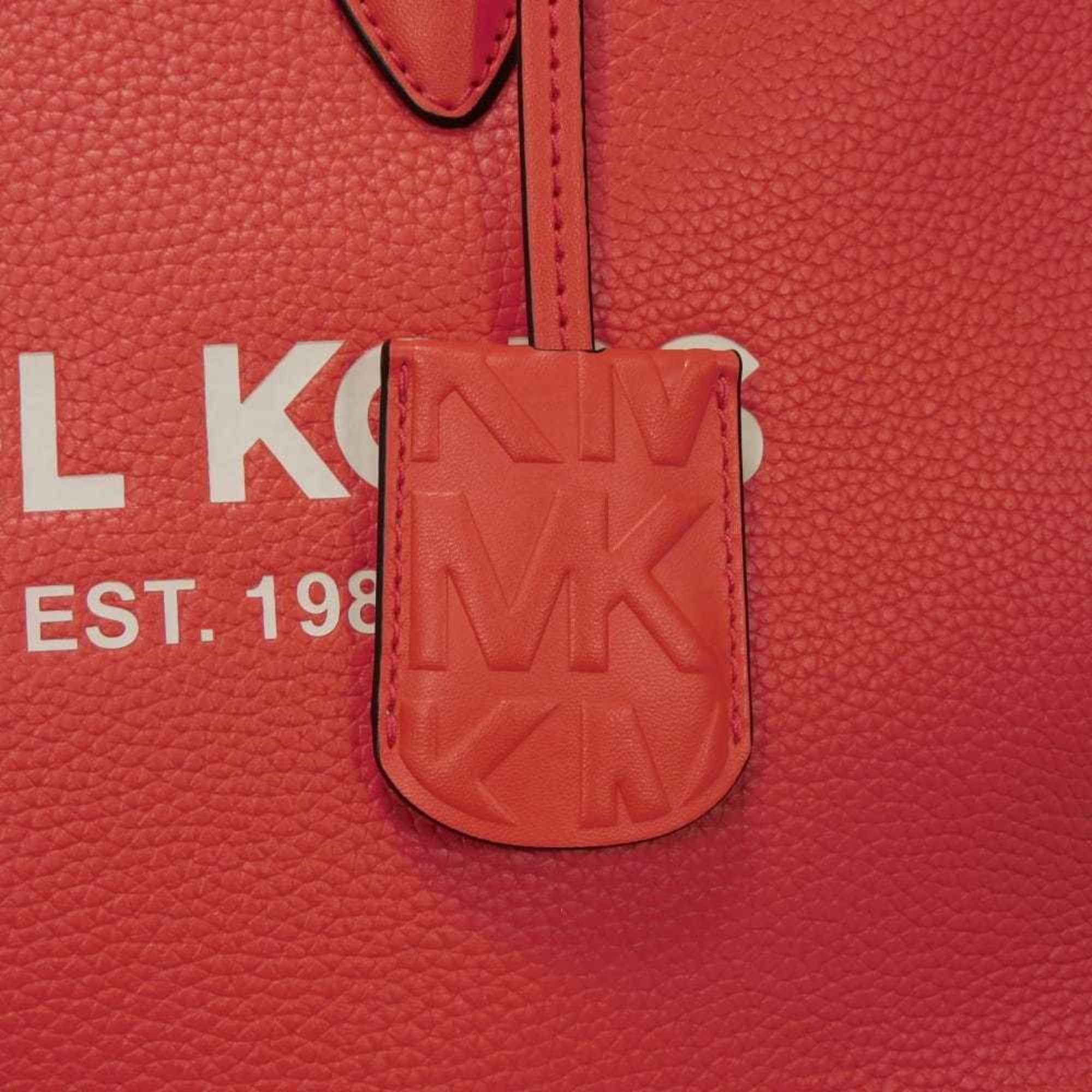 Michael Kors Red Color Leather Shoulder Bag Tote Bag (Pre-Owned)