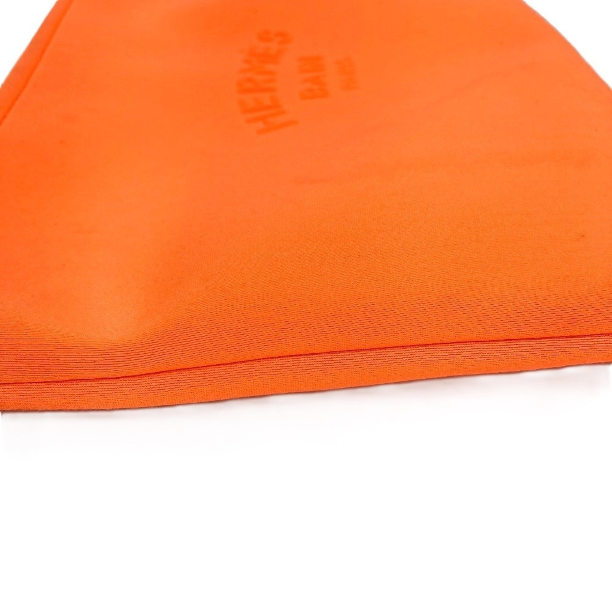 Hermes Orange Polyamide Clutch Bag Handbag Pouch (Pre-Owned)