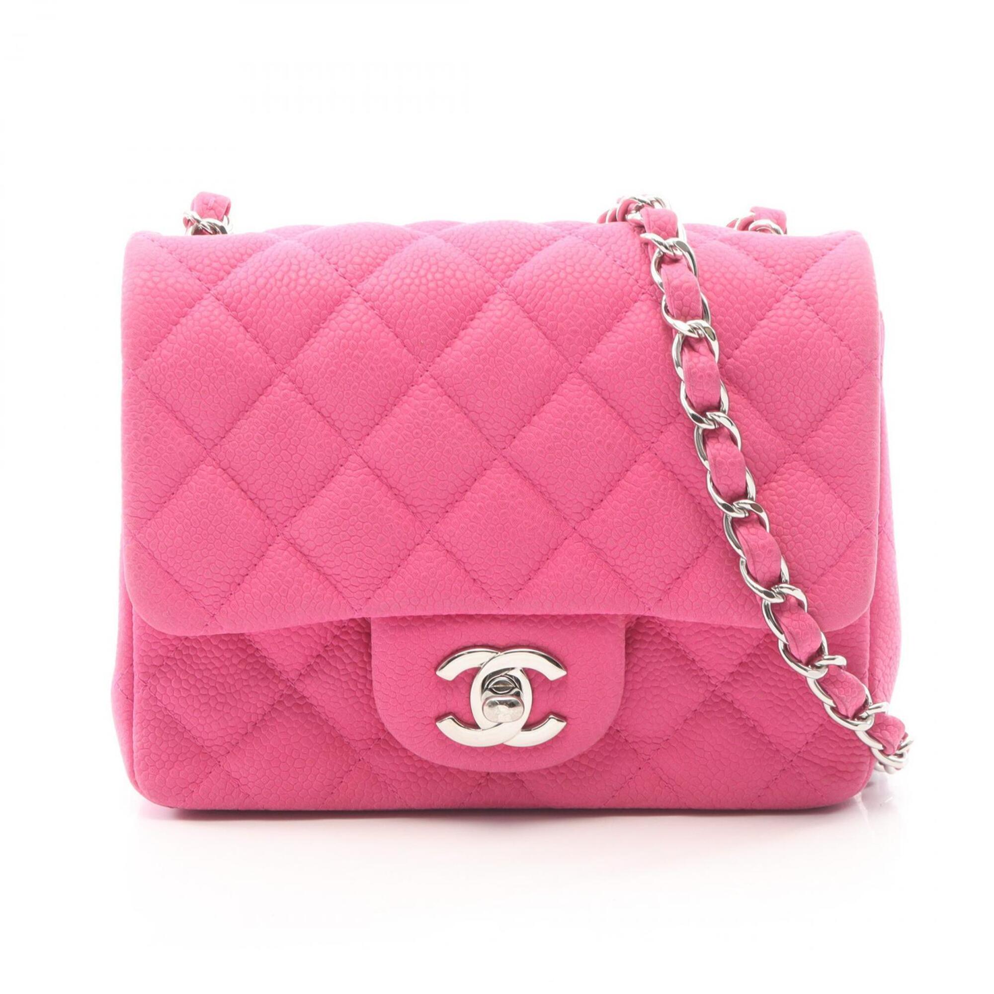 Chanel Pink Grained Calfskin Handbag Shoulder Bag (Pre-Owned)