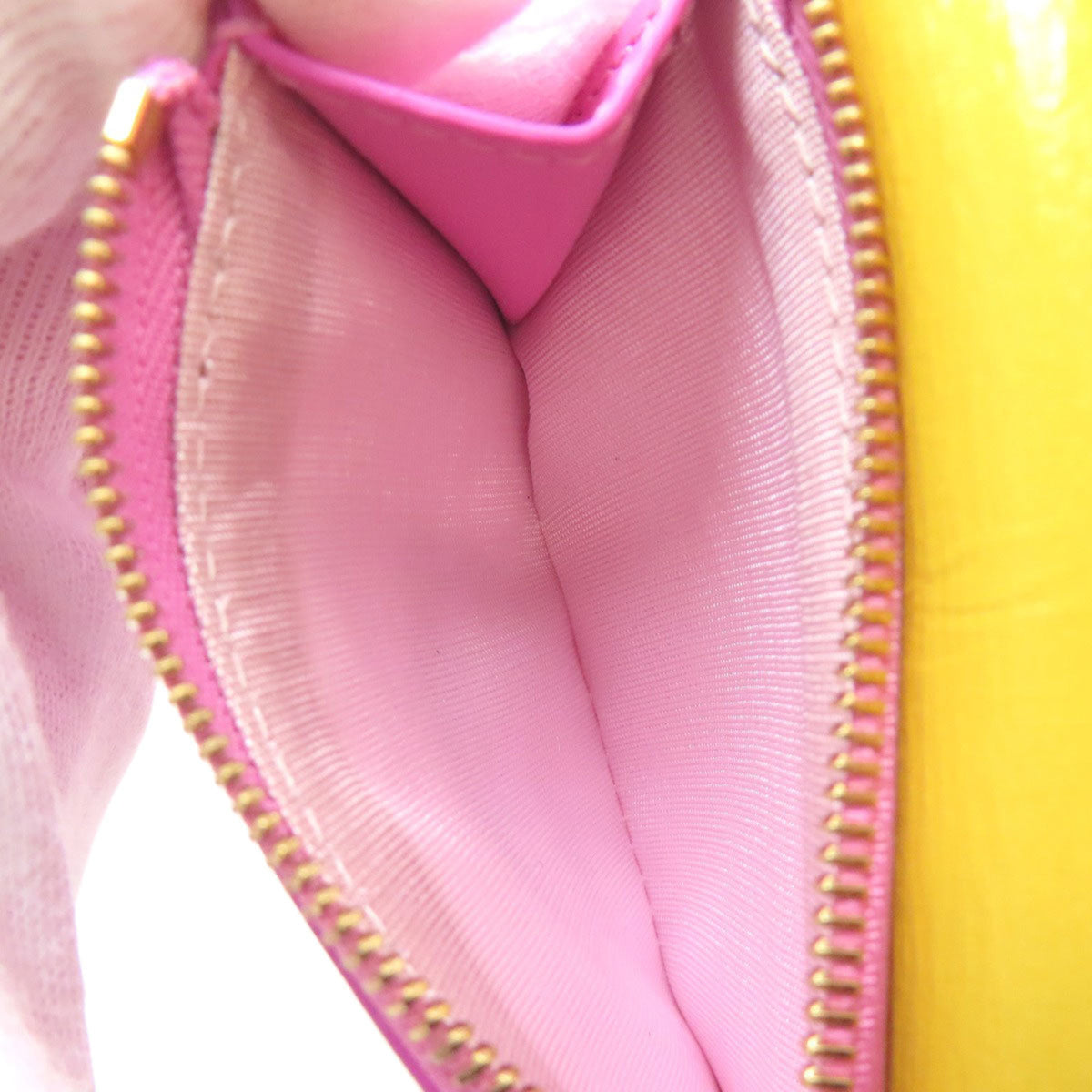 Bvlgari Pink Yellow Leather Wallet (Bi-Fold) (Pre-Owned)