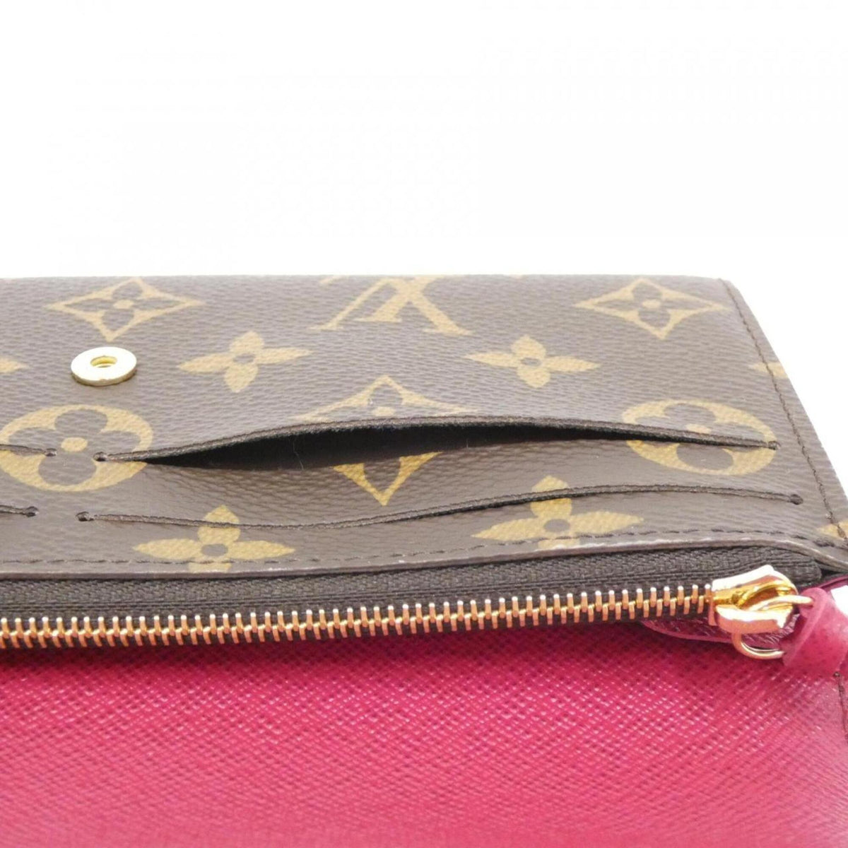 Louis Vuitton Brown Coated Canvas Long Wallet (Bi-Fold) (Pre-Owned)