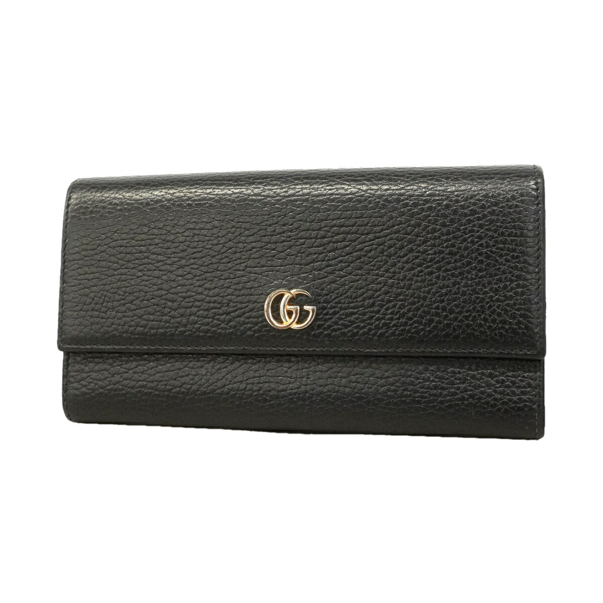 Gucci Black Leather Long Wallet (Bi-Fold) (Pre-Owned)