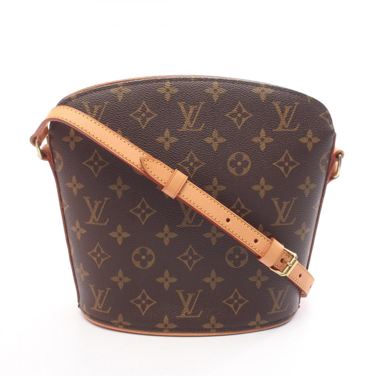 Louis Vuitton Brown Coated Canvas Leather Handbag Shoulder Bag (Pre-Owned)