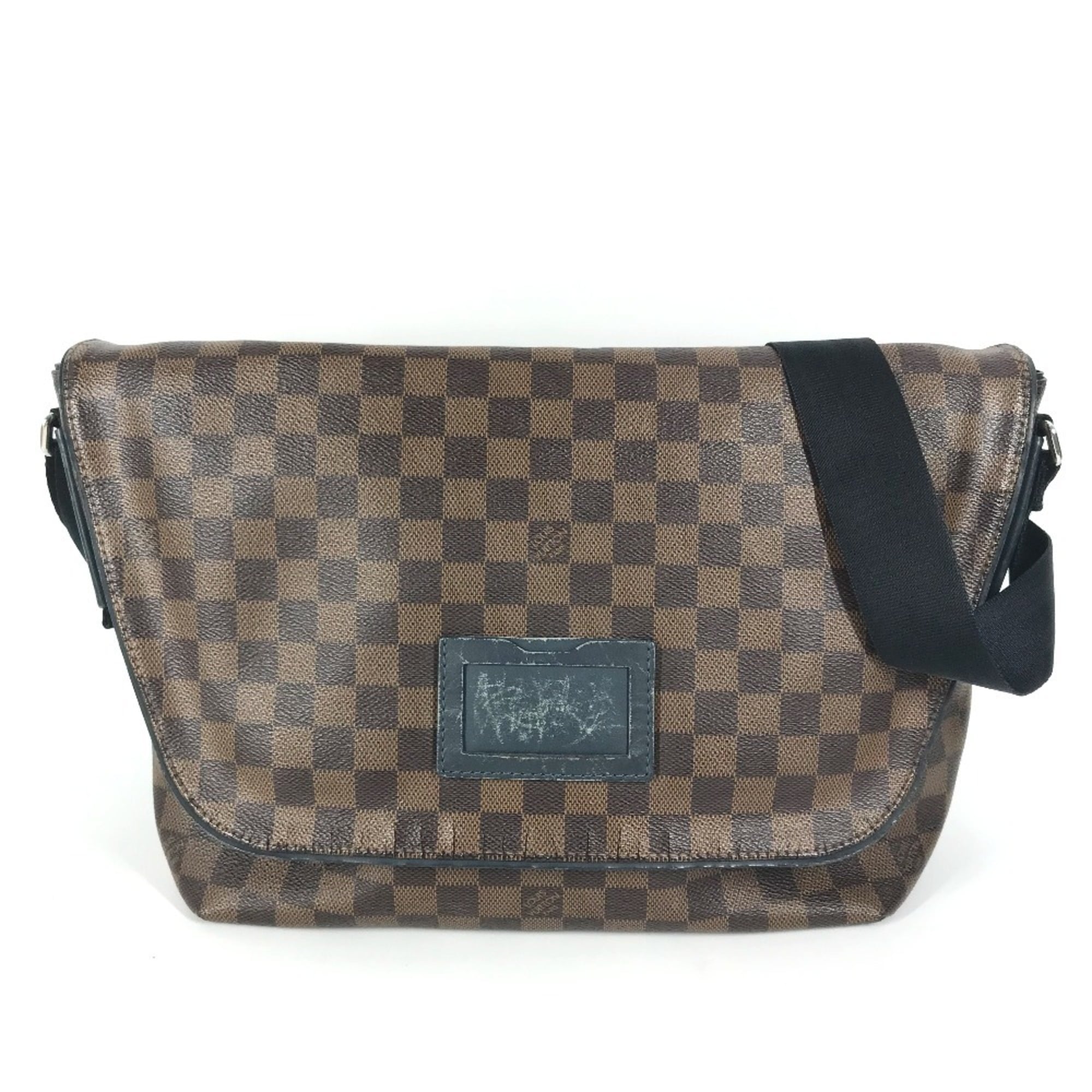 Louis Vuitton Brown Navy Damier Canvas Messenger Bag Shoulder Bag (Pre-Owned)