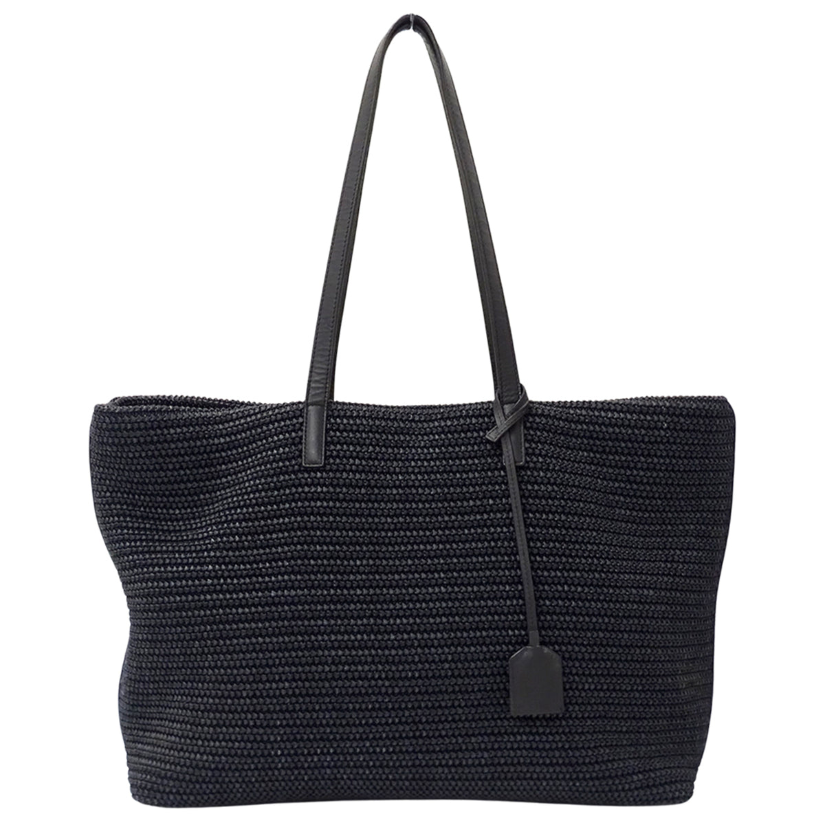 Saint Laurent Black Raffia Handbag Tote Bag (Pre-Owned)