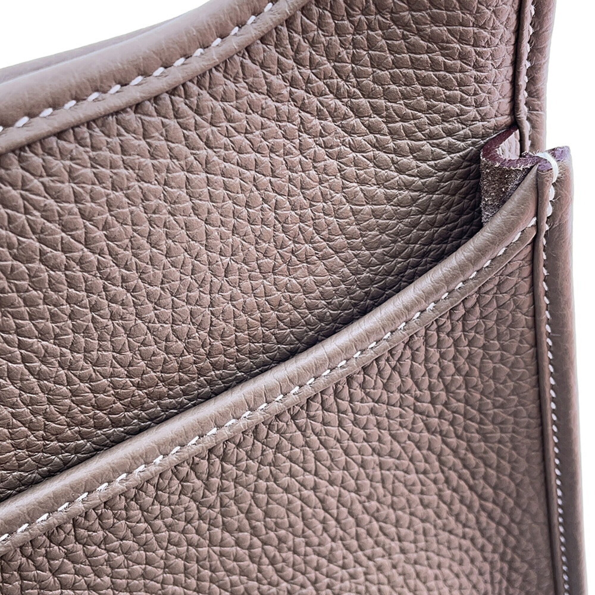 Hermes Etoupe Gray Taurillon Clemence Leather Handbag Shoulder Bag (Pre-Owned)