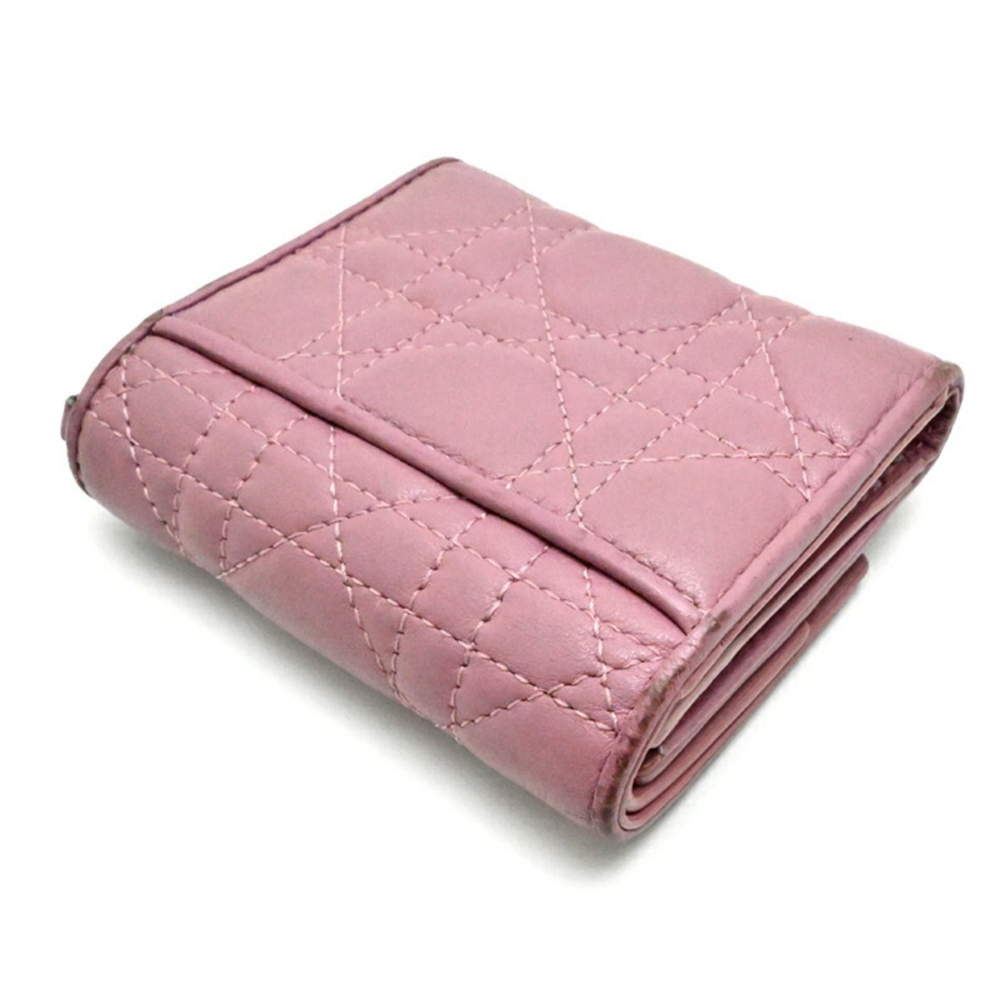 Christian Dior Pink Leather Wallet (Tri-Fold) (Pre-Owned)
