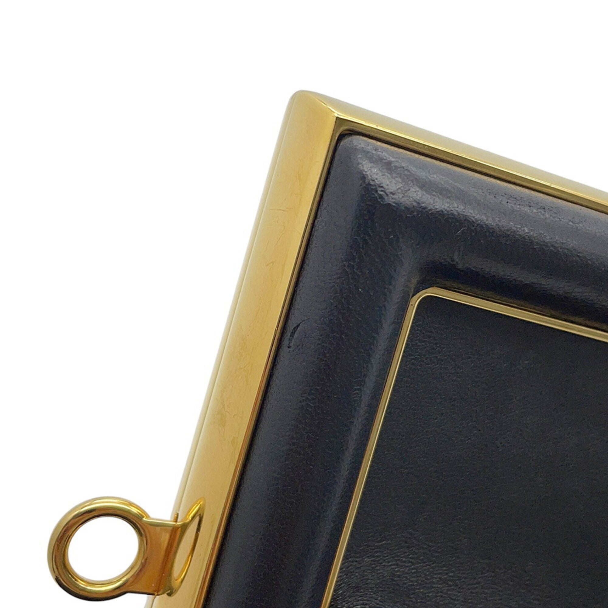 Fendi Black Leather Clutch Bag Shoulder Bag (Pre-Owned)