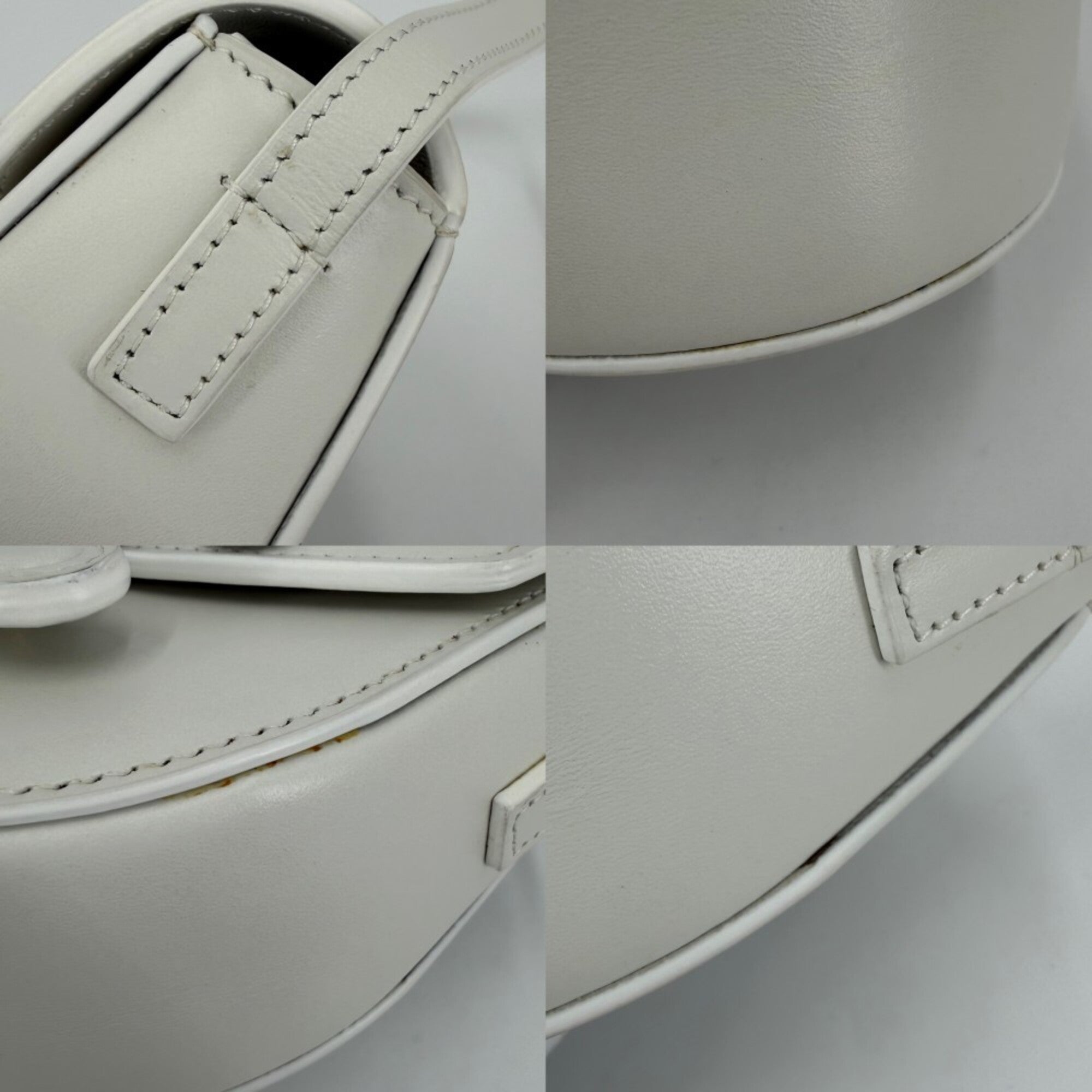 Celine White Leather Pochette Shoulder Bag (Pre-Owned)