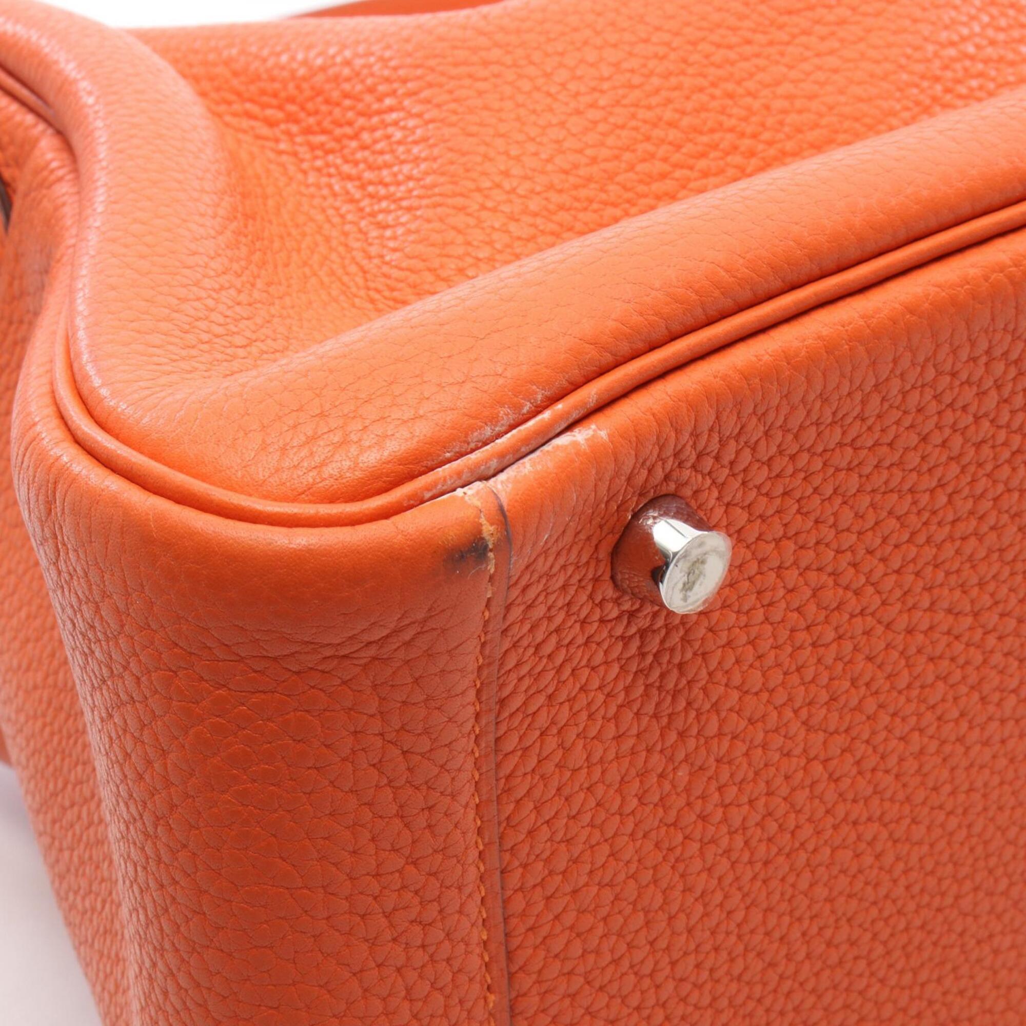 Hermes Feu Orange Taurillon Clemence Leather Handbag Shoulder Bag (Pre-Owned)
