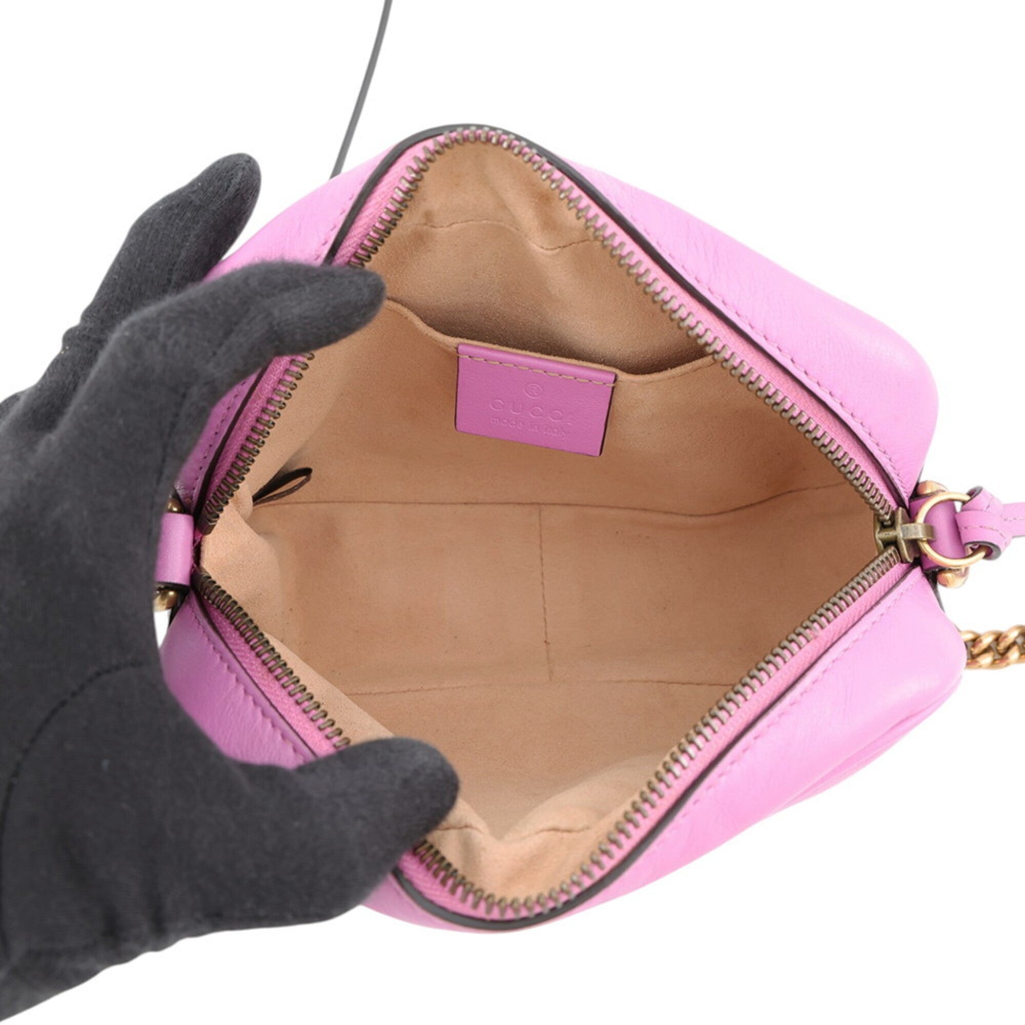Gucci Gg Marmont Purple Leather Handbag Shoulder Bag (Pre-Owned)