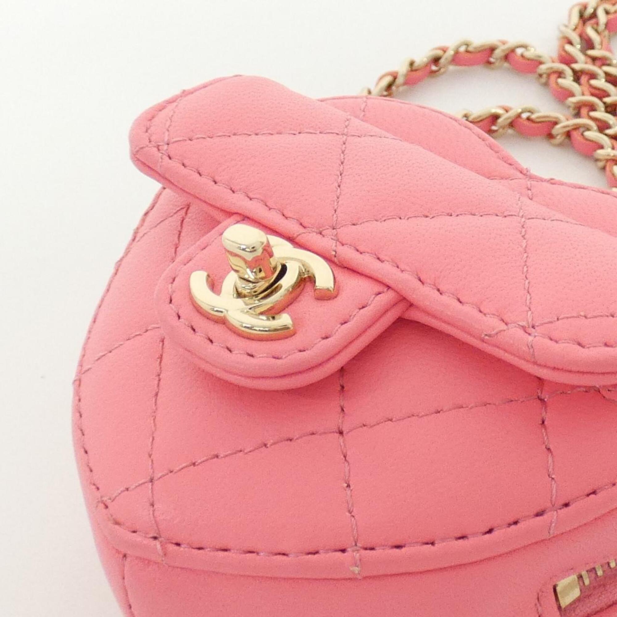 Chanel Pink Leather Coin Purse/Coin Case (Pre-Owned)