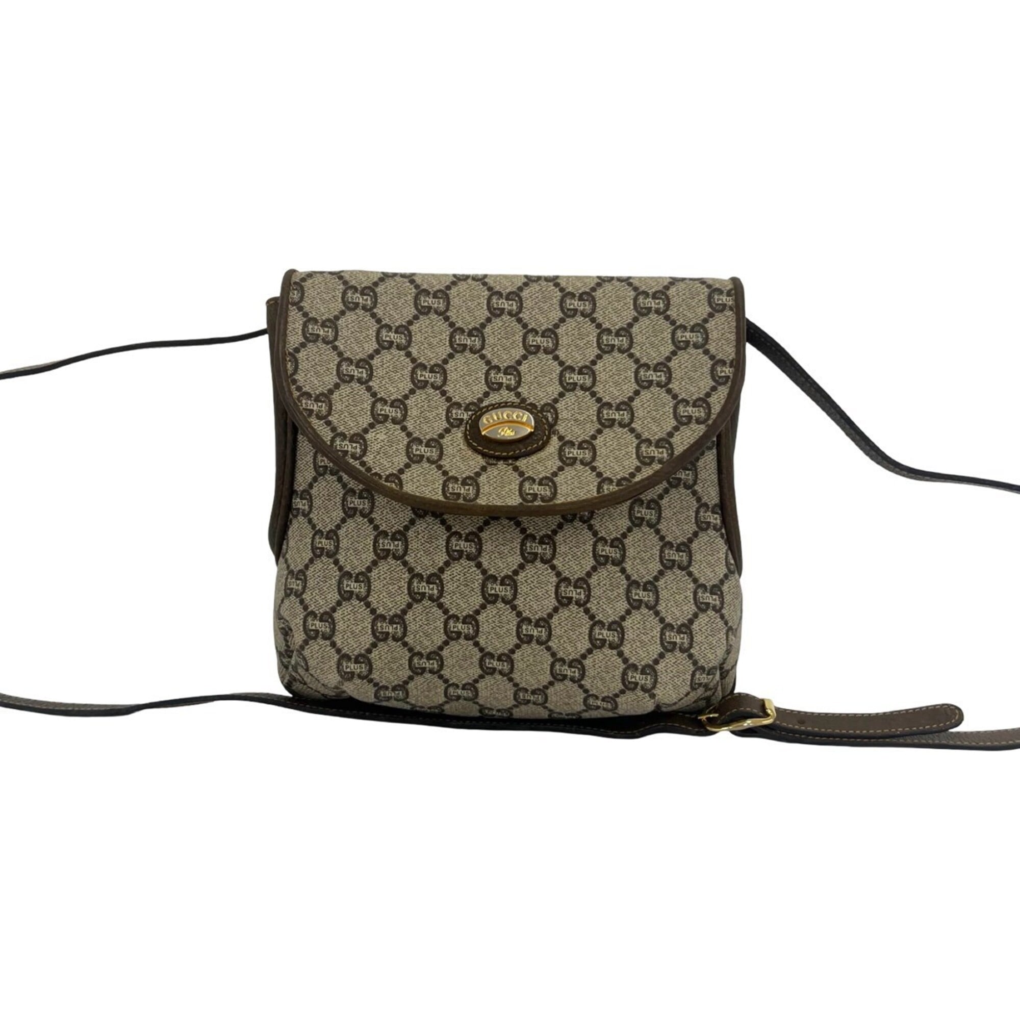 Gucci Brown Leather Pvc Pochette Shoulder Bag (Pre-Owned)