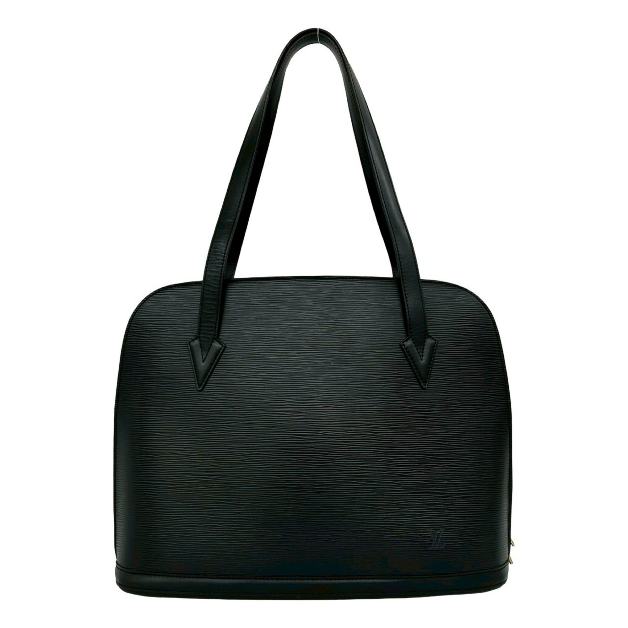 Louis Vuitton Black Leather Shoulder Bag Tote Bag (Pre-Owned)