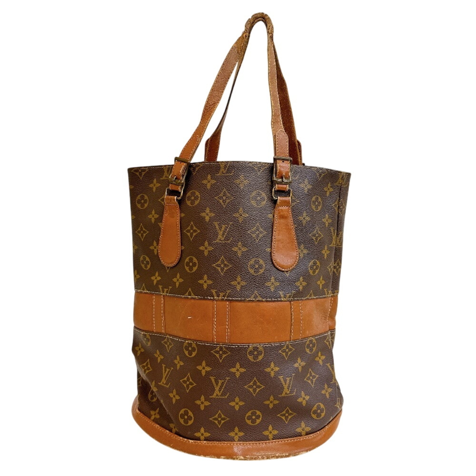 Louis Vuitton Brown Monogram Leather Handbag Pouch Tote Bag (Pre-Owned)