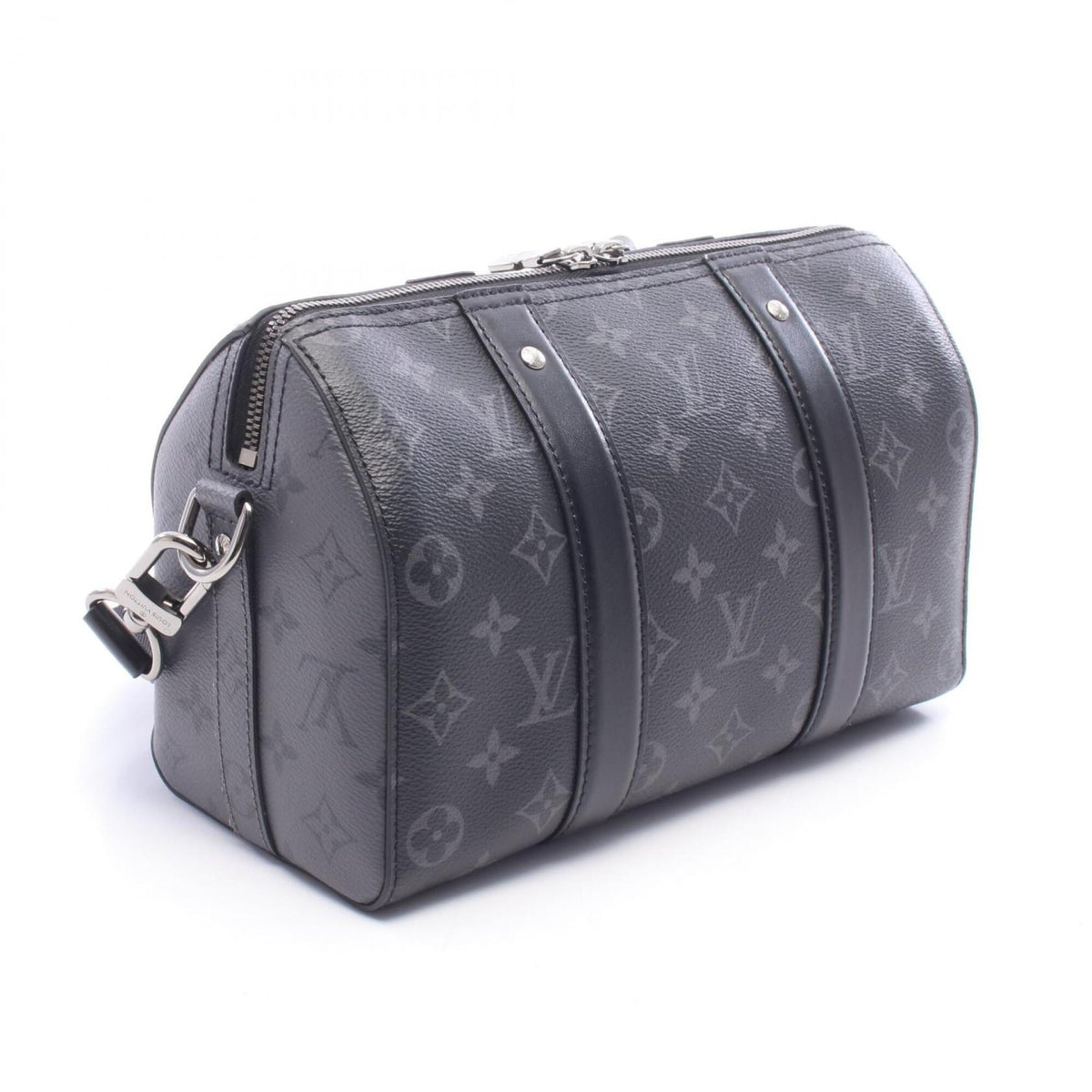 Louis Vuitton Black Gray Coated Canvas Monogram Eclipse Leather Handbag Shoulder Bag (Pre-Owned)