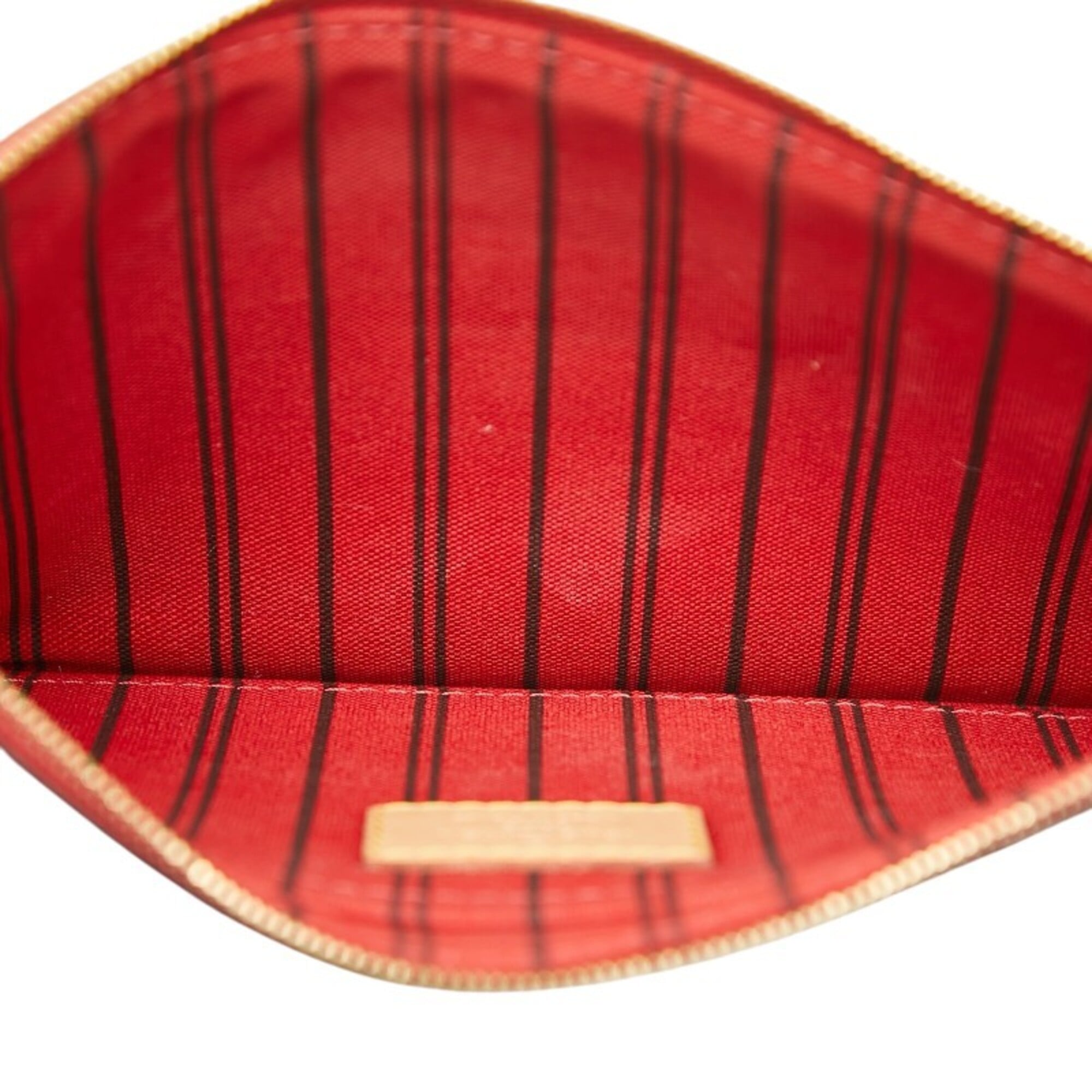 Louis Vuitton Brown Cerise Red Color Pvc Leather Clutch Bag Handbag Pouch (Pre-Owned)