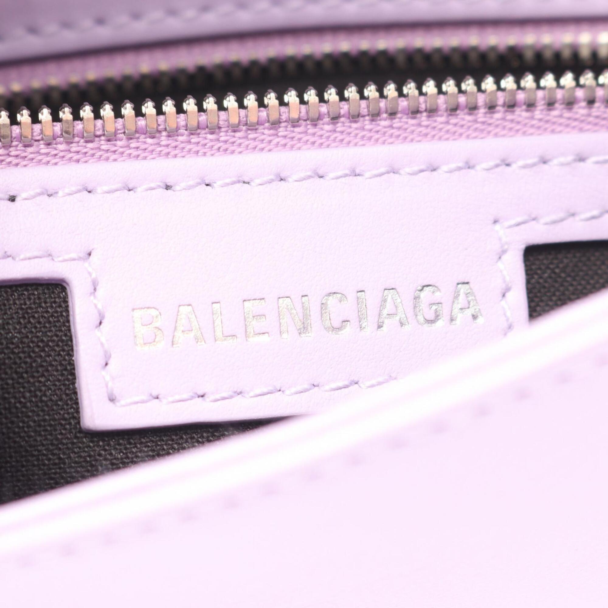 Balenciaga Purple Leather Handbag Shoulder Bag (Pre-Owned)