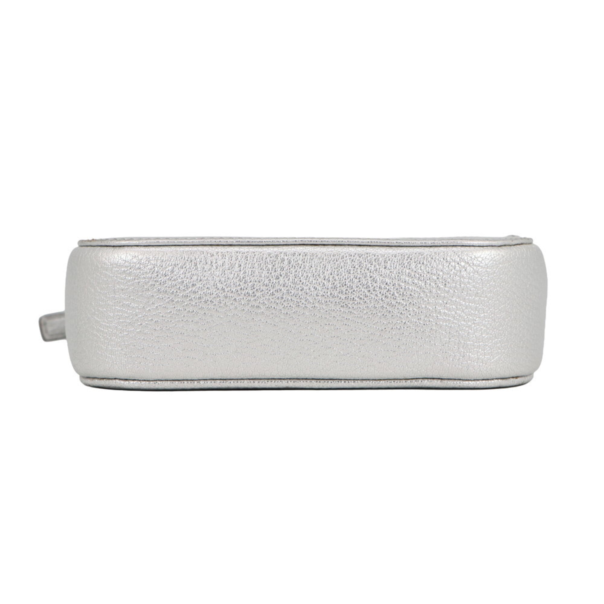 Balenciaga Silver Leather Handbag Shoulder Bag (Pre-Owned)
