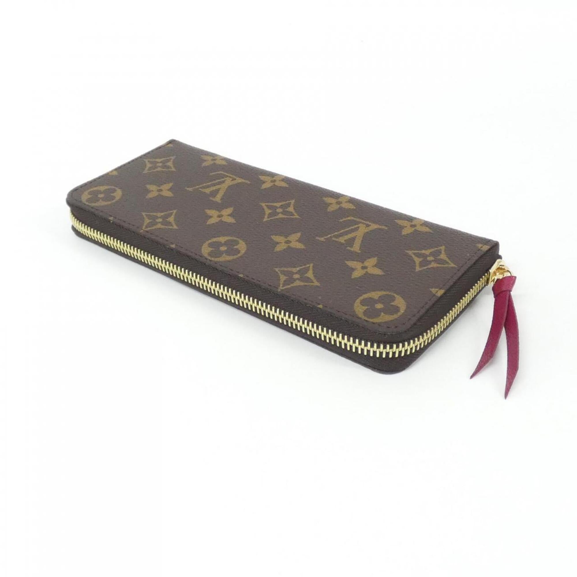 Louis Vuitton Fuchsia Marron Coated Canvas Long Wallet (Bi-Fold) (Pre-Owned)
