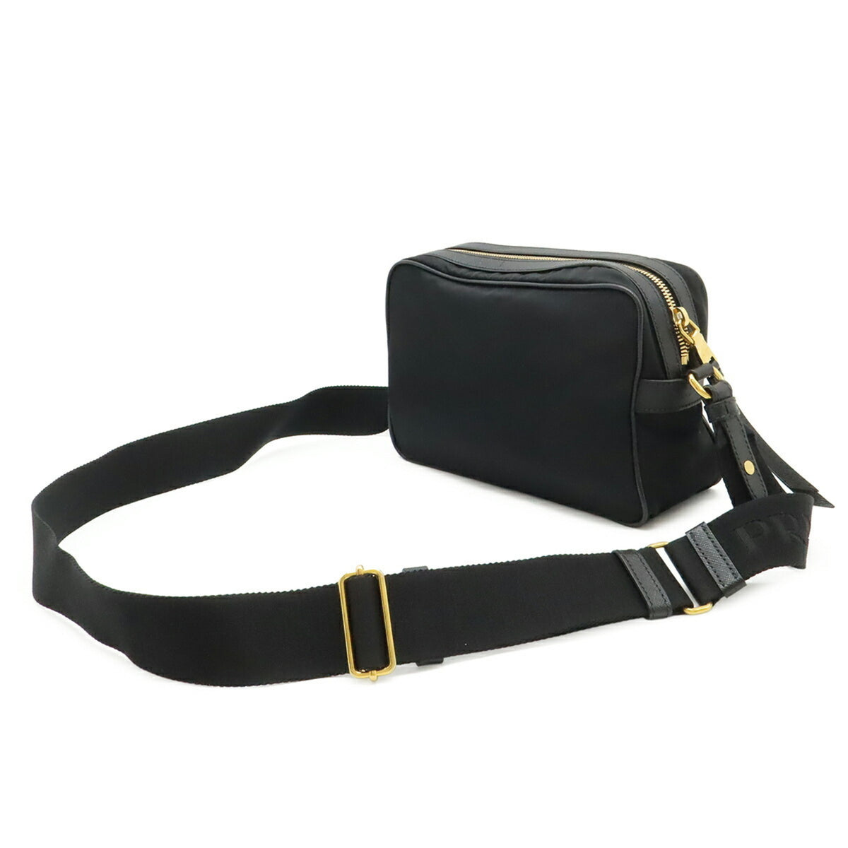 Prada Black Nero Nylon Clutch Bag Handbag Pochette Pouch Shoulder Bag (Pre-Owned)