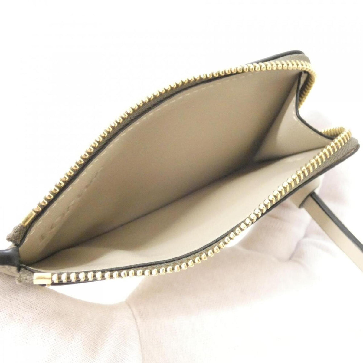 Loewe Gold Beige Leather Coin Purse/Coin Case (Pre-Owned)
