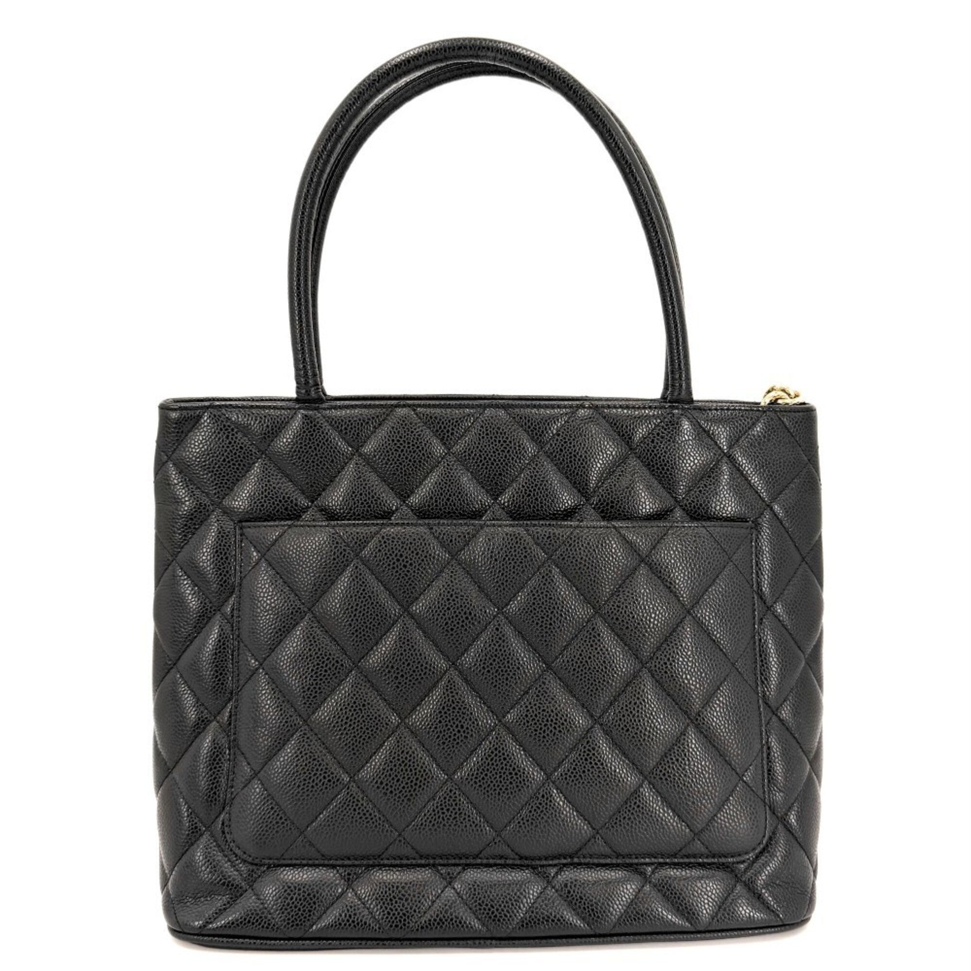 Chanel Matelasse Black Grained Calfskin Handbag Tote Bag (Pre-Owned)
