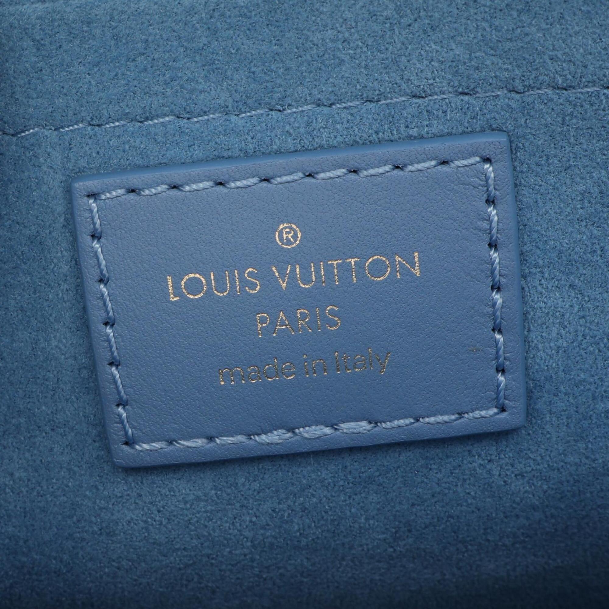 Louis Vuitton Blue Denim Leather Handbag Shoulder Bag (Pre-Owned)