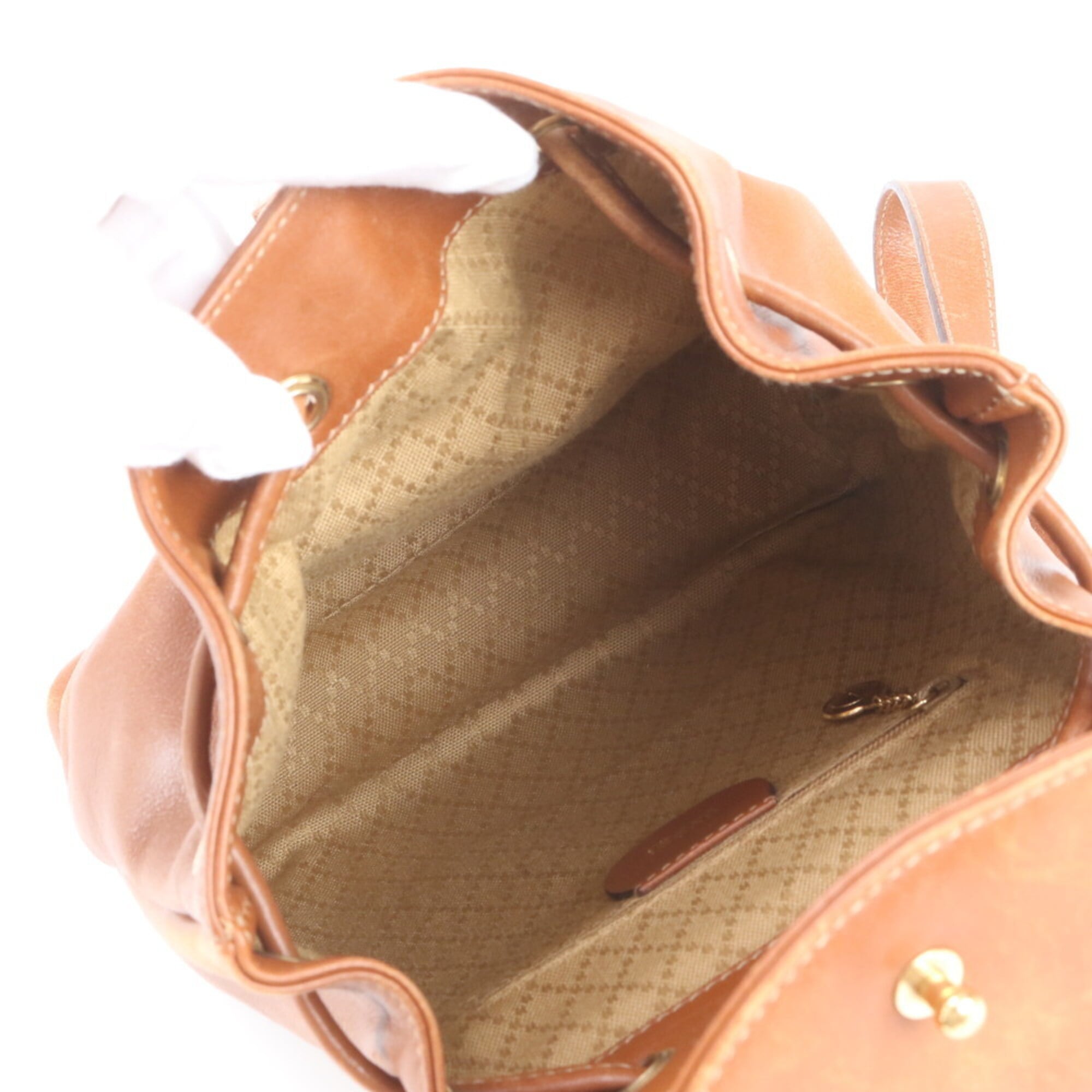 Gucci Camel Leather Backpack Shoulder Bag (Pre-Owned)