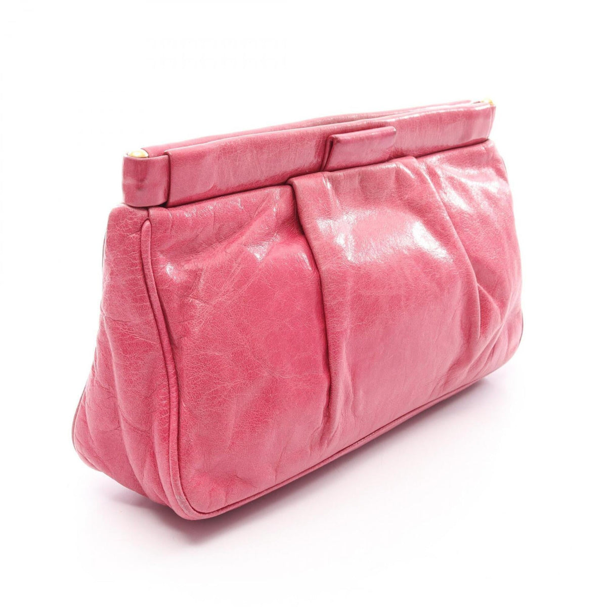 Miu Miu Pink Leather Clutch Bag Handbag (Pre-Owned)