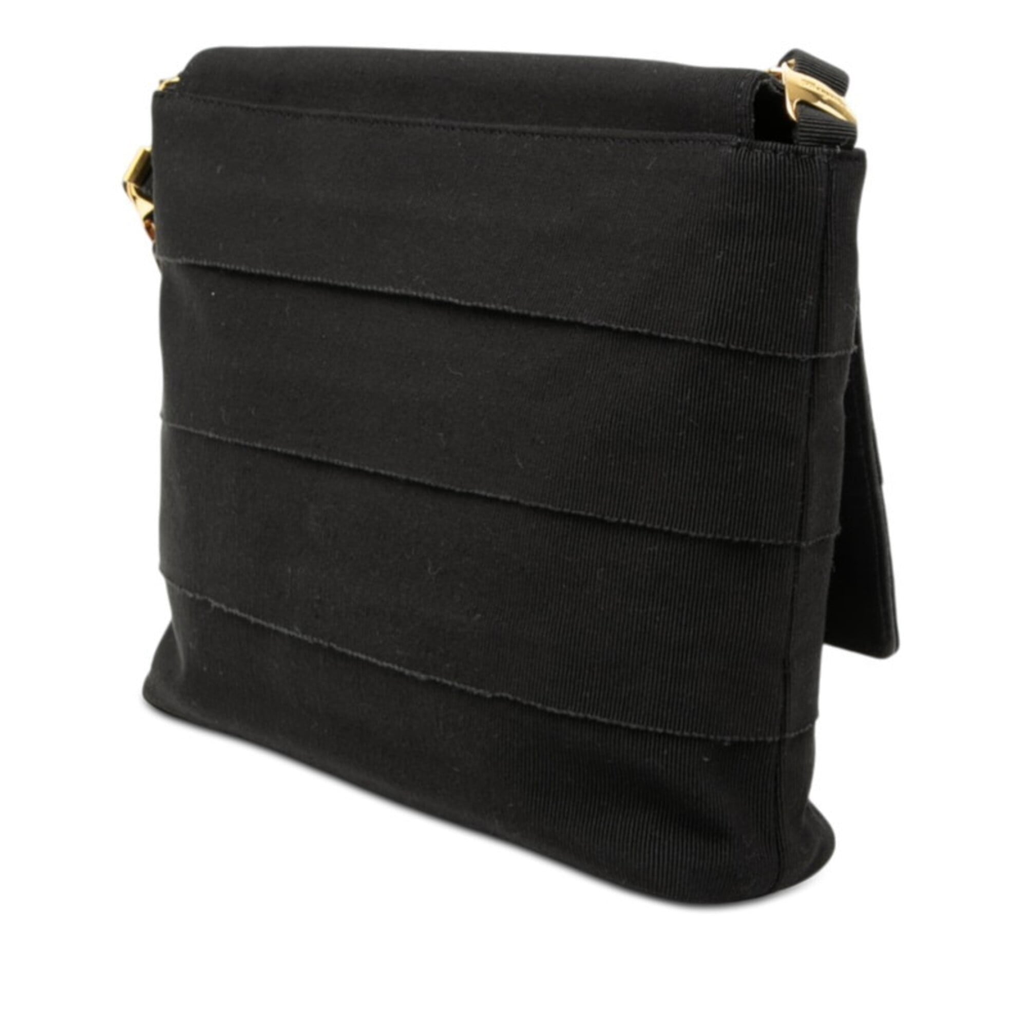 Salvatore Ferragamo Black Canvas Shoulder Bag (Pre-Owned)