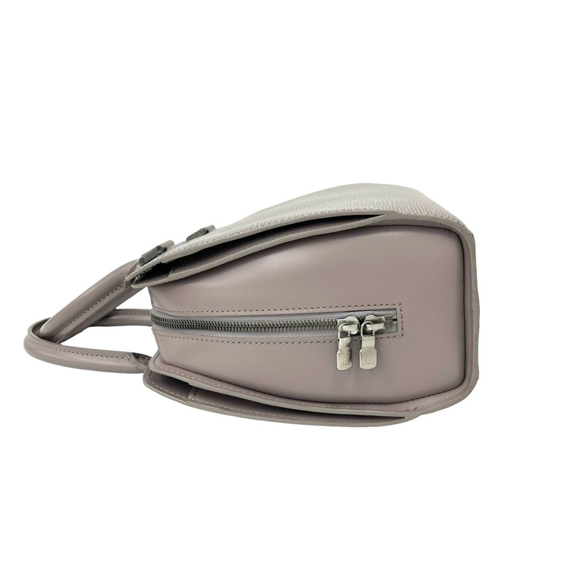 Louis Vuitton Gray Leather Boston Bag Handbag Tote Bag (Pre-Owned)