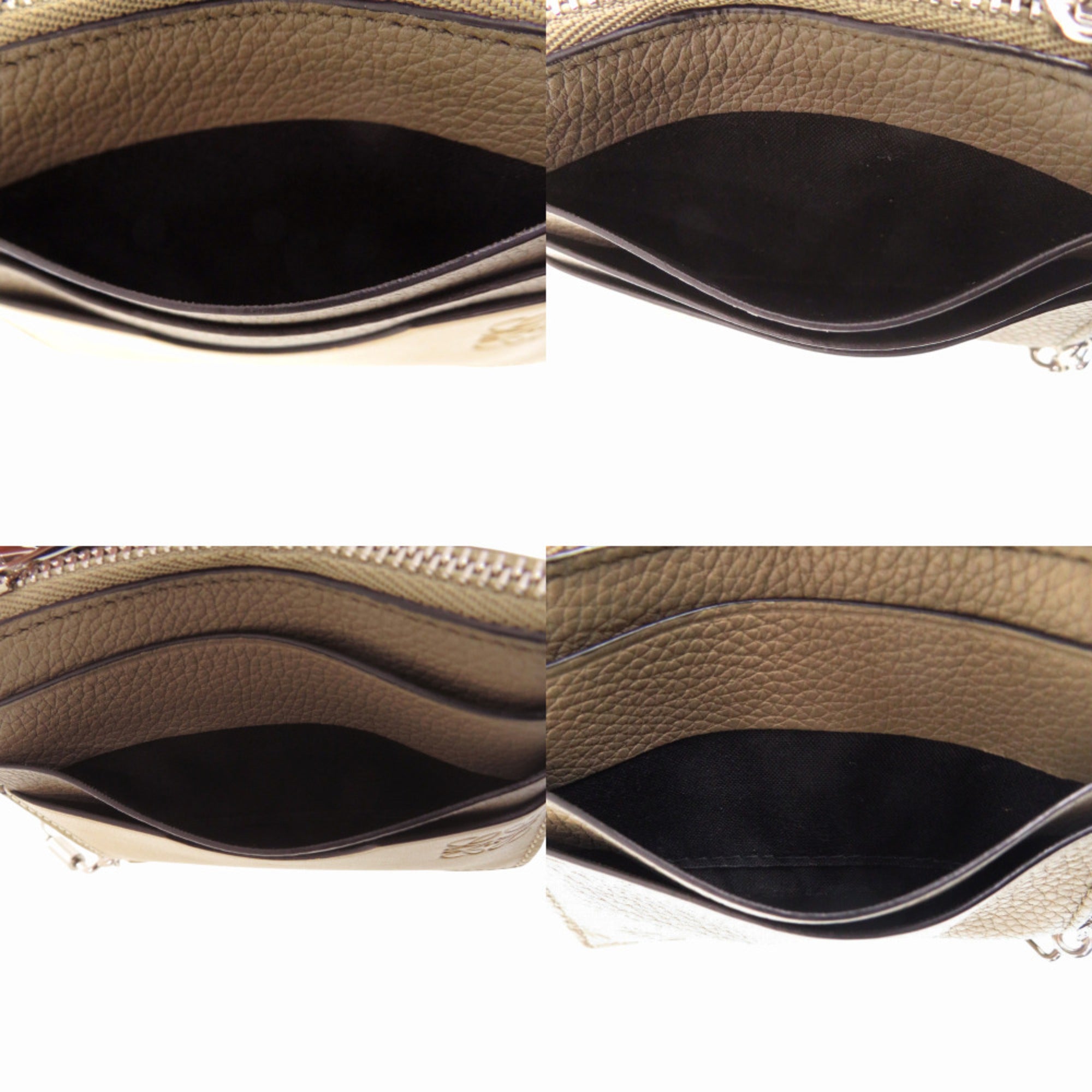 Loewe Khaki Leather Coin Purse/Coin Case (Pre-Owned)