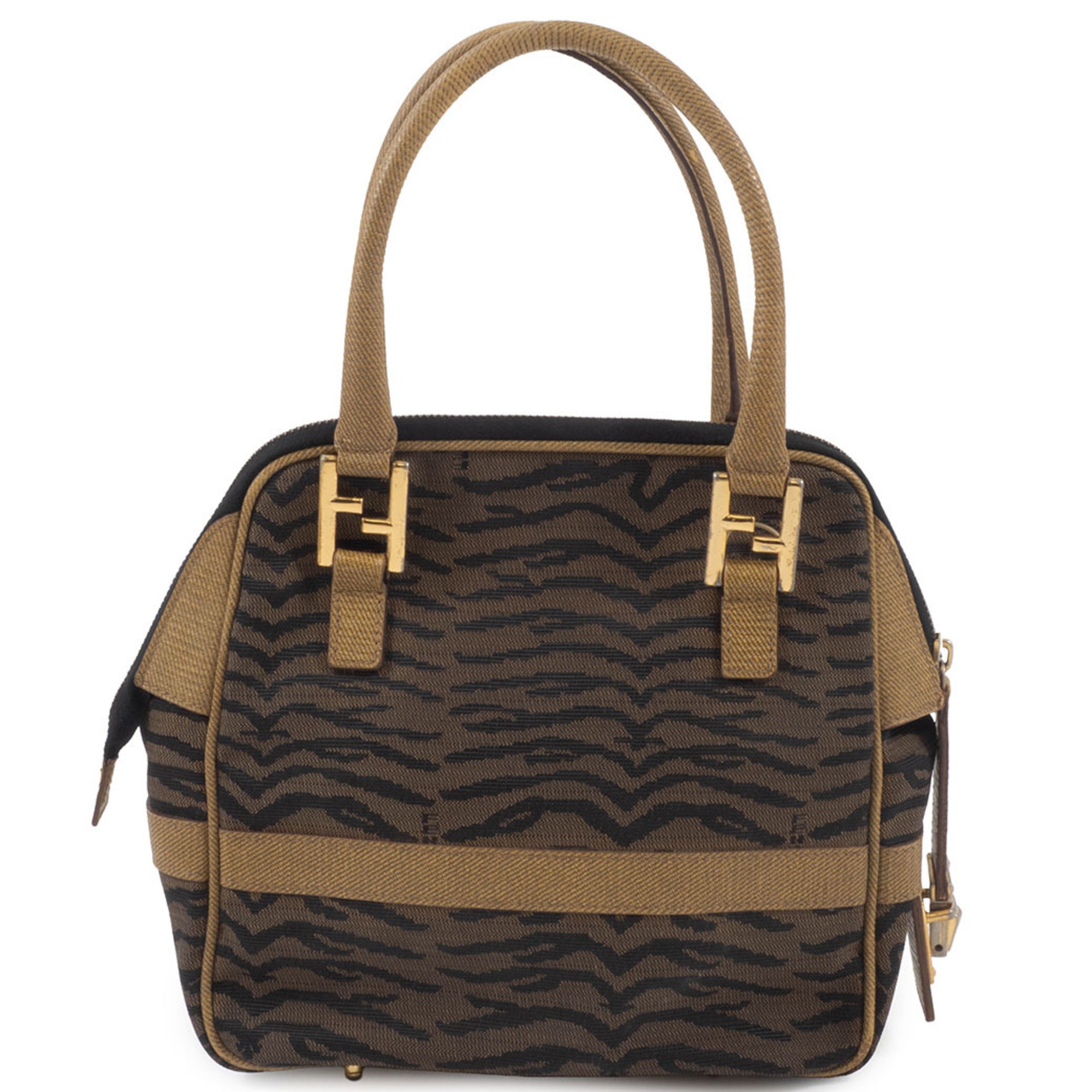Fendi Brown Canvas Shoulder Bag (Pre-Owned)