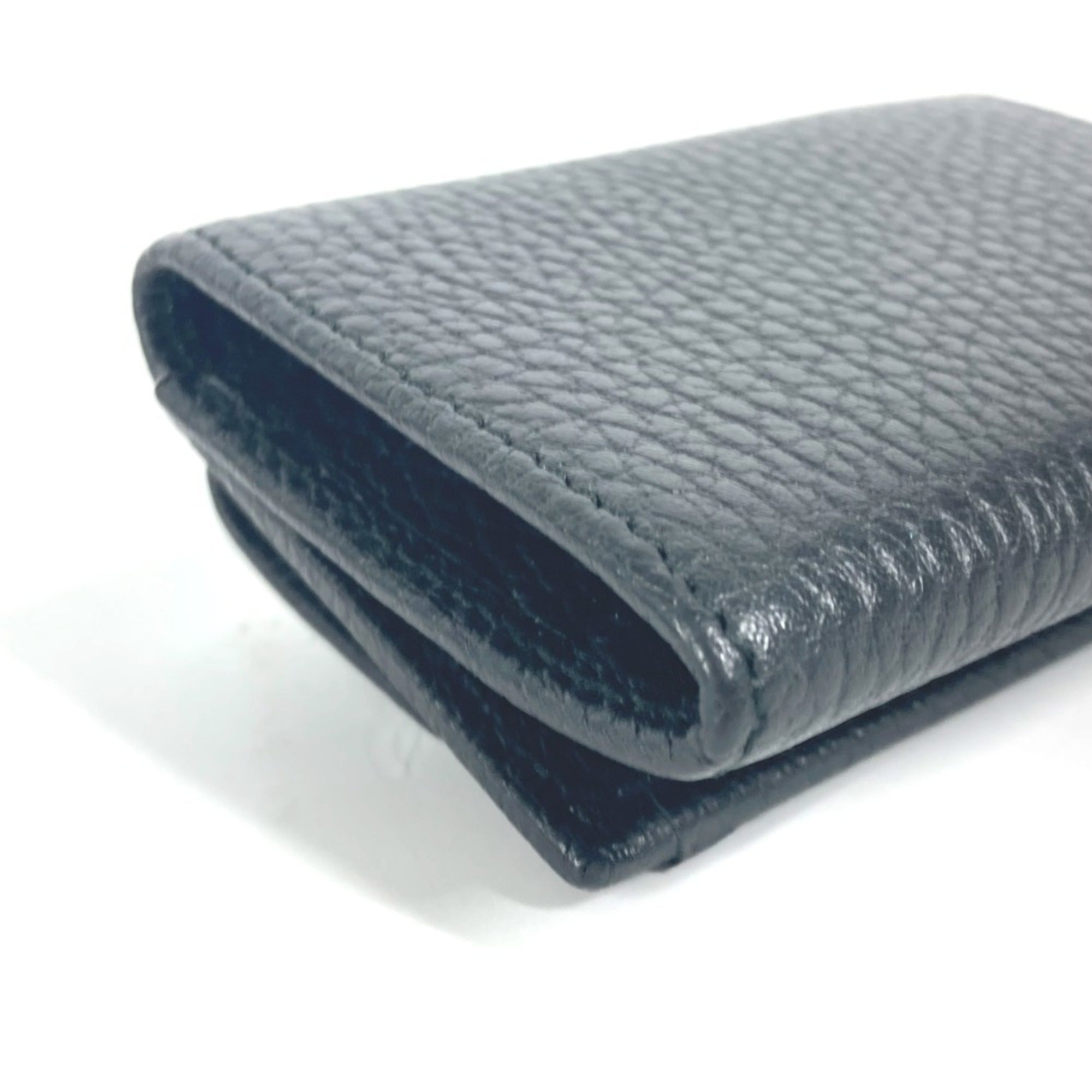 Gucci Gold Black Leather Wallet (Tri-Fold) (Pre-Owned)