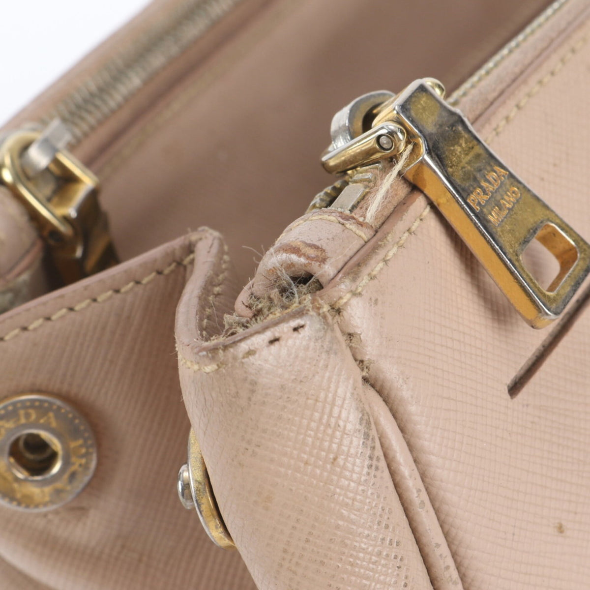 Prada Pink Leather Handbag Shoulder Bag Tote Bag (Pre-Owned)