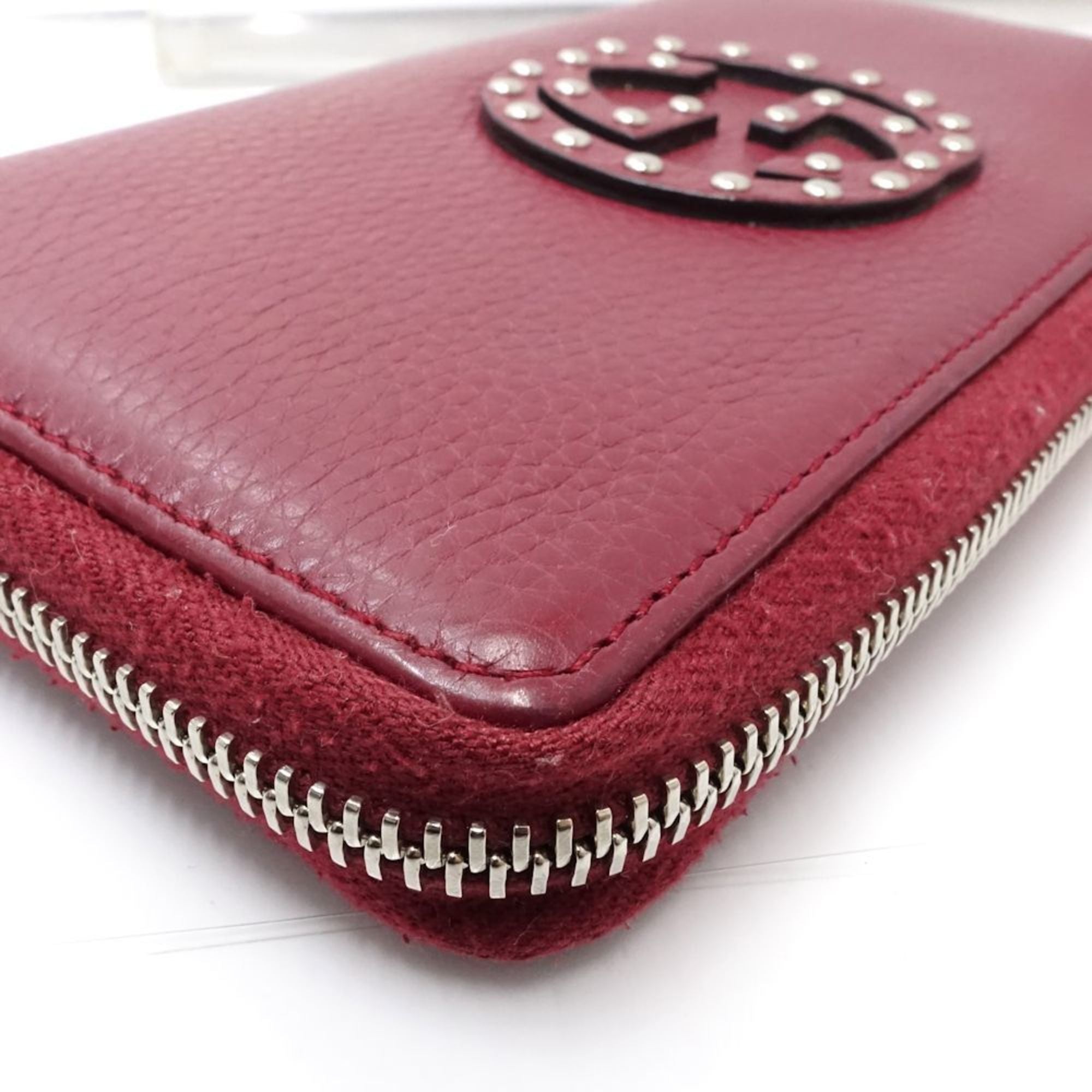 Gucci Soho Bordeaux Leather Long Wallet (Bi-Fold) (Pre-Owned)