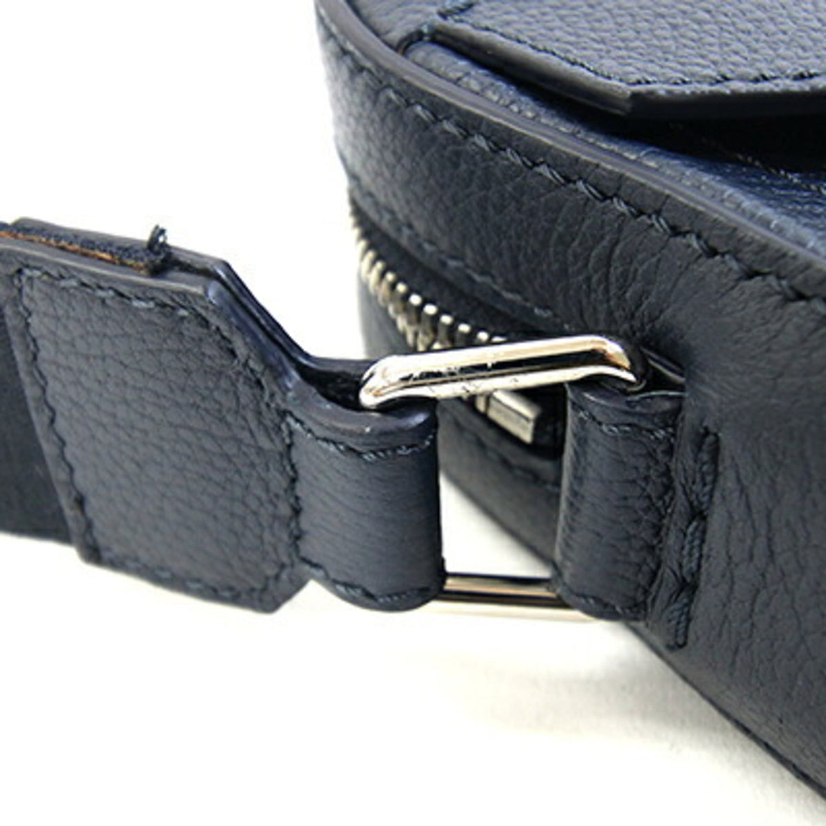Dunhill Navy Leather Canvas Pochette Shoulder Bag (Pre-Owned)