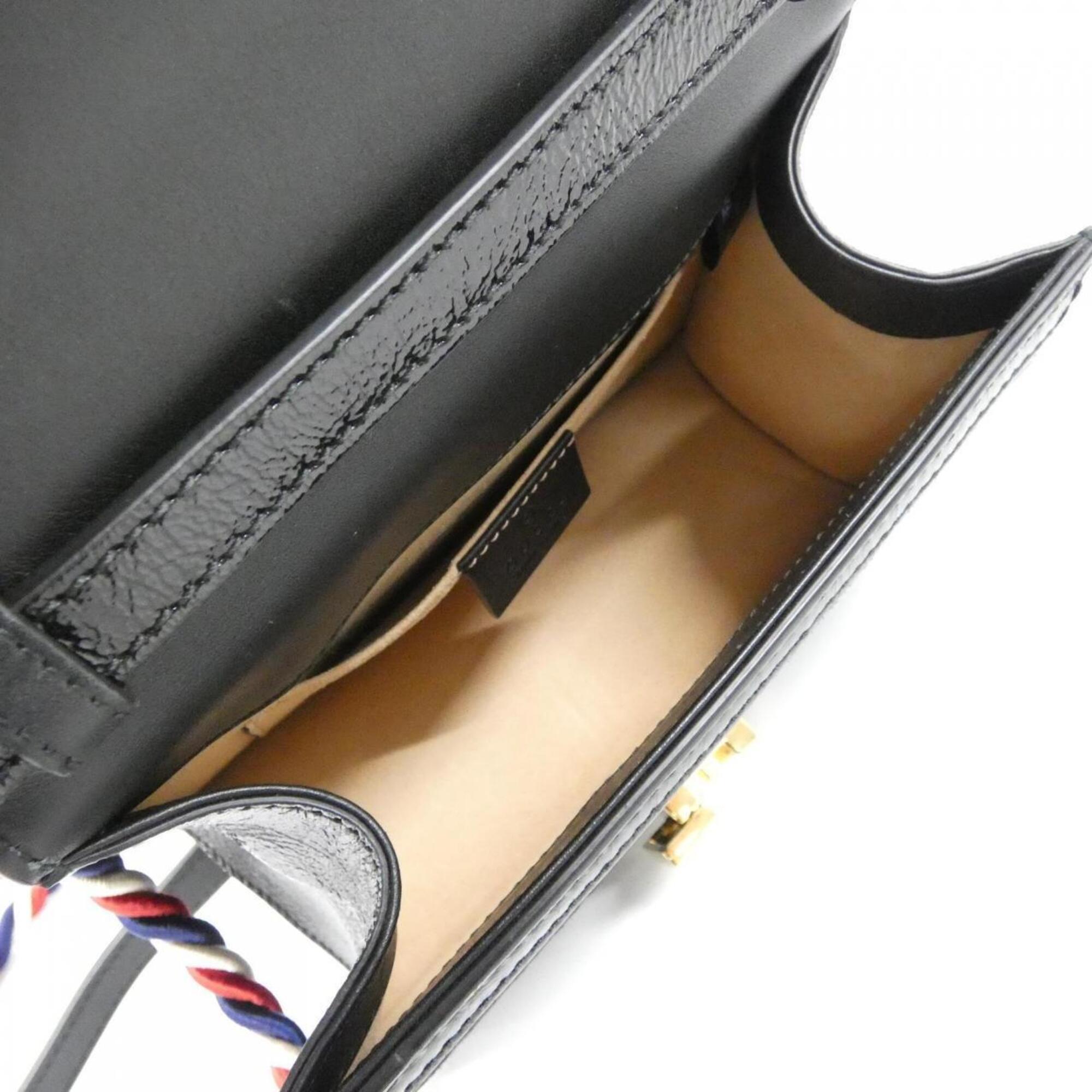 Gucci Black Velvet Leather Handbag (Pre-Owned)